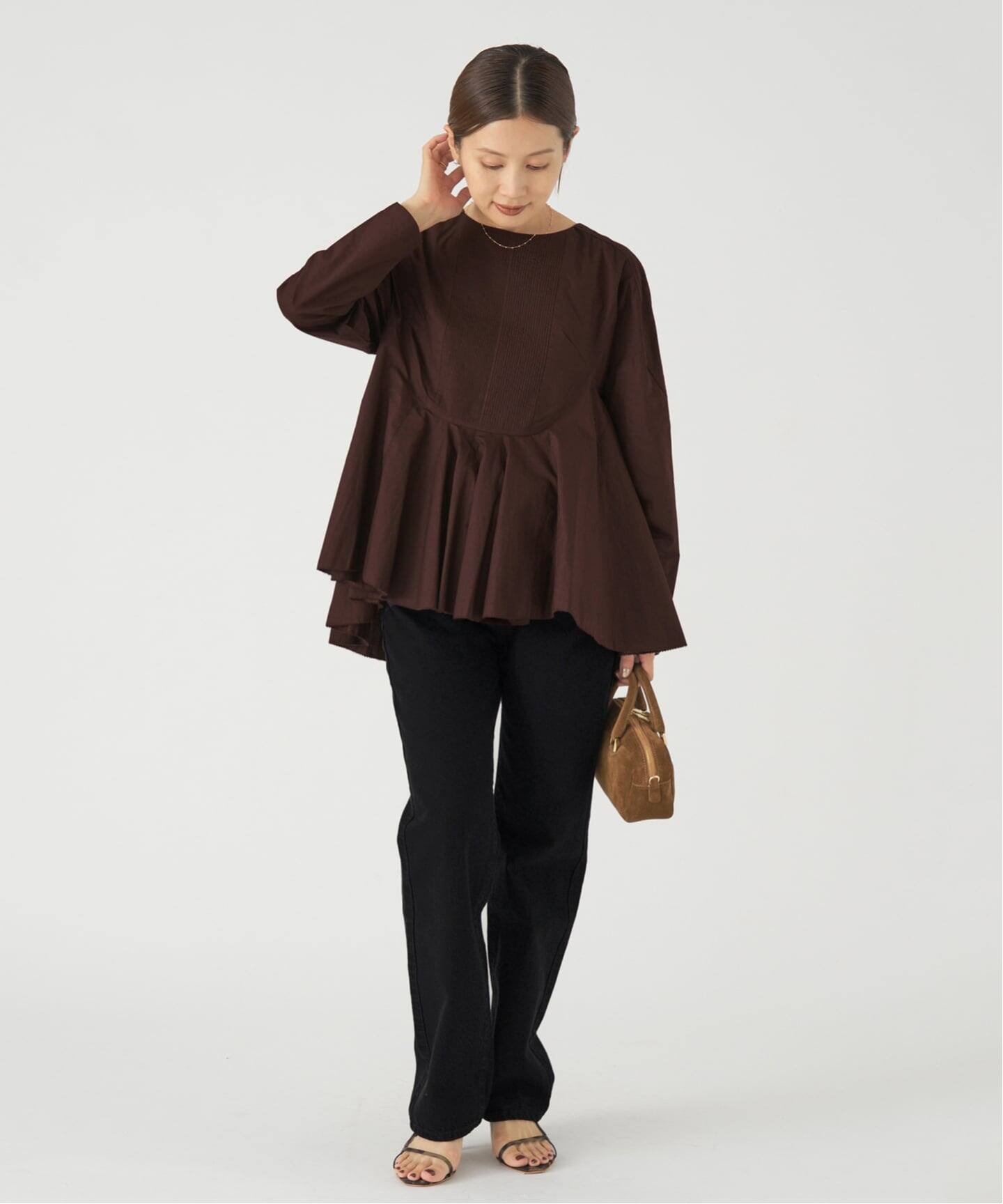 AAYUSHI/アユーシ 別注 フロントピンタックペプラムブラウス（シャツ