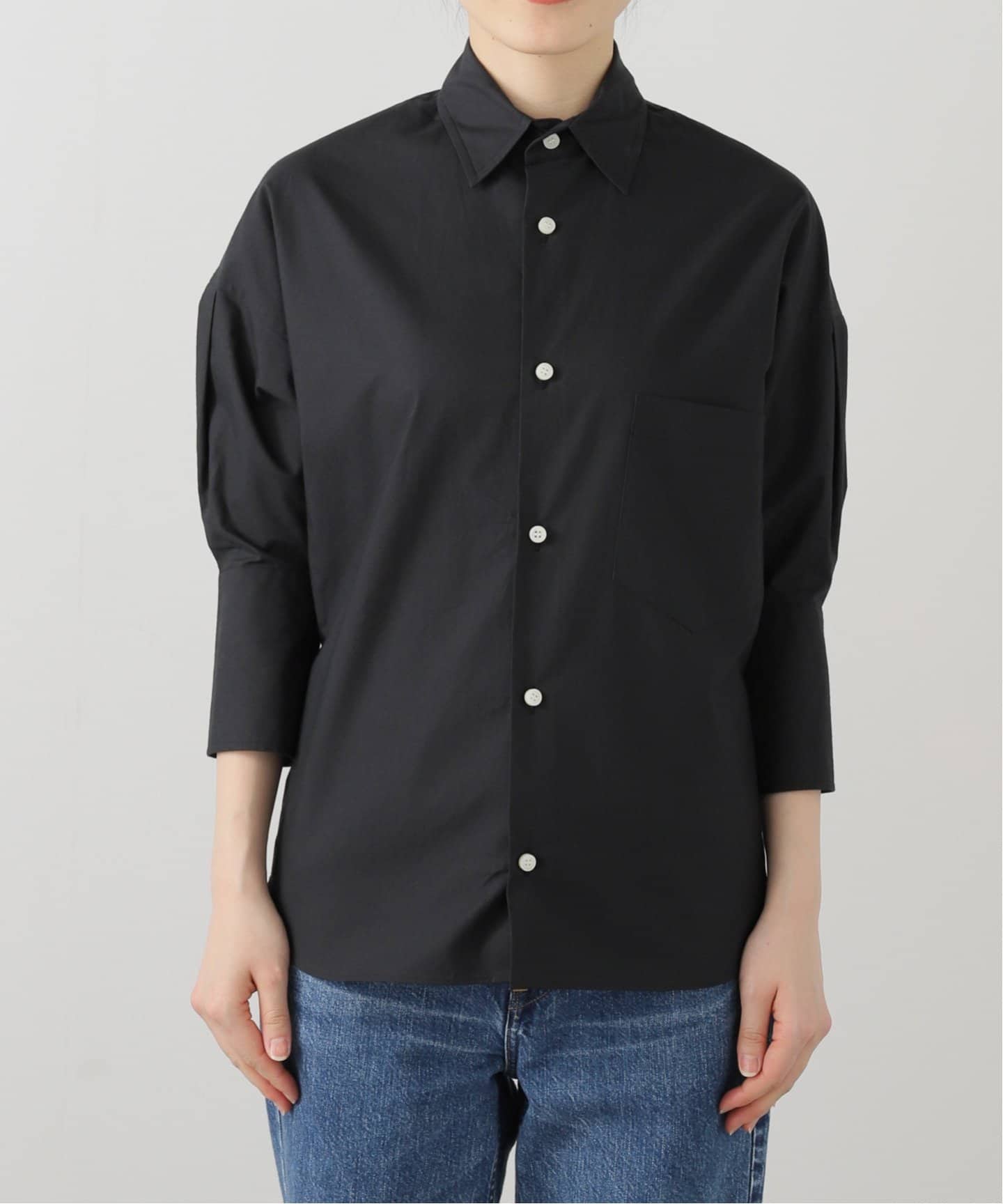マディソンブルー　シャツ黒 MADISONBLUE - マディソンブルー J.BRADLEY CUFF SHIRT 黒