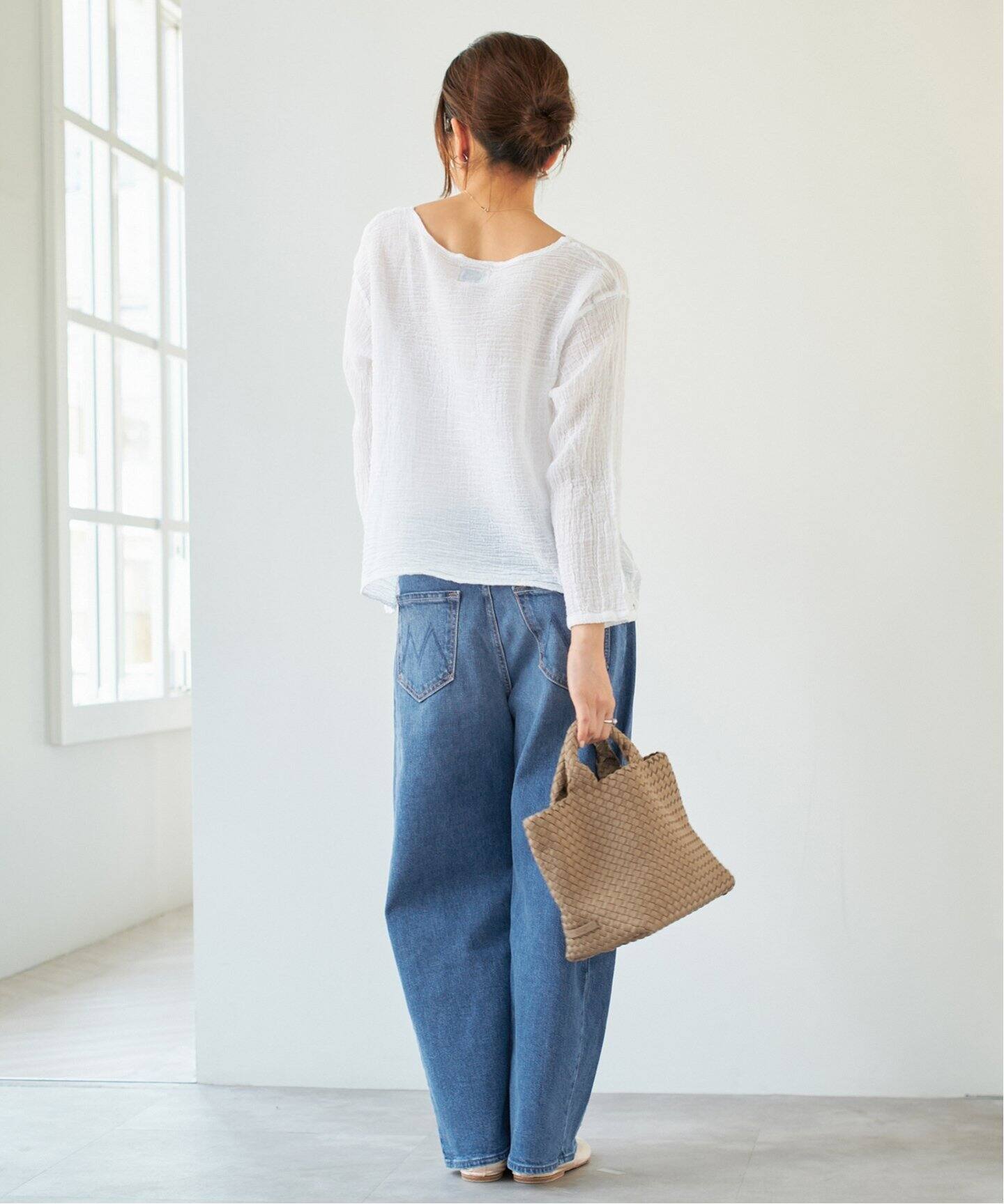ま*め様 タグ付 イエナ 定価25300円 アトリエフランセ ヘンリーネック ト LES ATELIERS FRANCAIS DE CONFECTION ヘンリーネックトップス