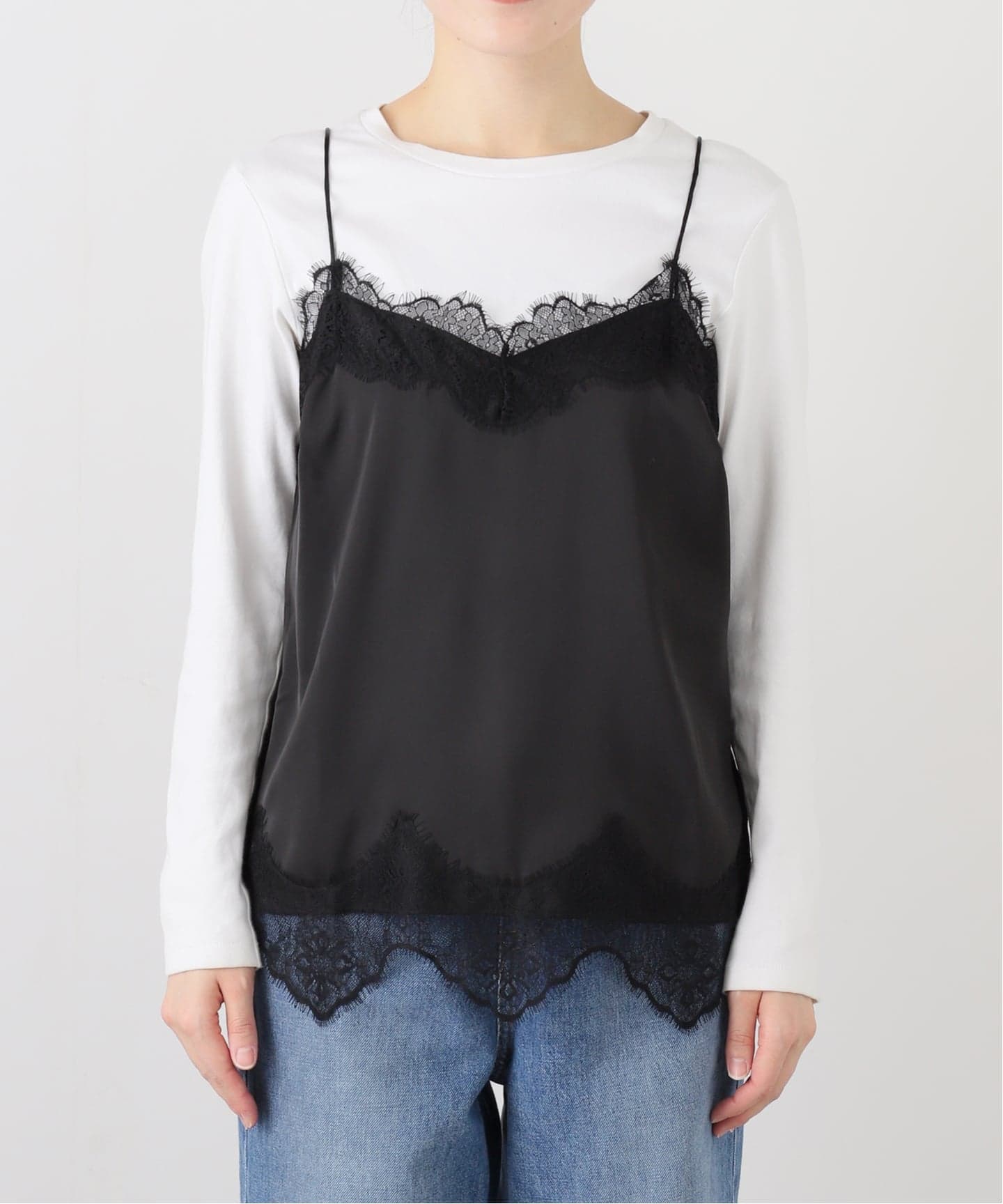追加予約》サテンレースキャミソール（キャミソール）｜SLOBE IENA
