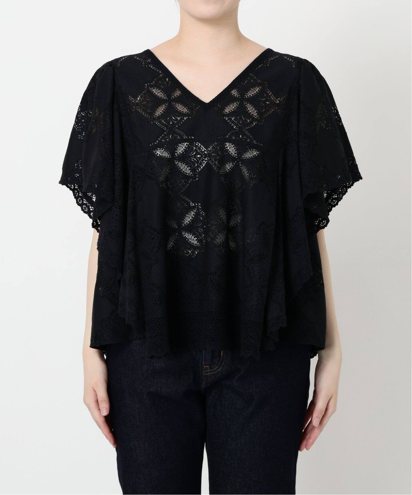 SLOBE IENA レースフリルVネックブラウス SLOBE IENA｜レースフリルVネックブラウス | Rakuten Fashion