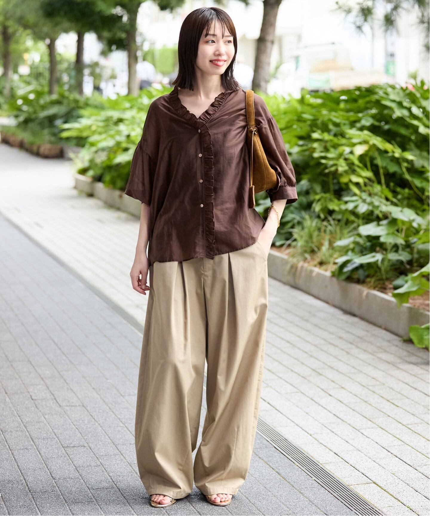 再値下げ☆スローブイエナ　カールマイヤーフリルブラウス SLOBE IENA - 再値下げ！スローブイエナ カールマイヤーフリルブラウス