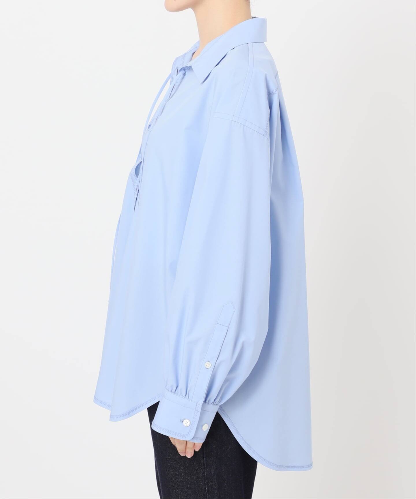 【美品】 IENA レース　レースアップブラウス 予約》レースアップシャツブラウス（シャツ／ブラウス）｜SLOBE