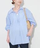 レースアップシャツブラウス