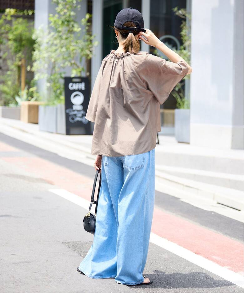 シルク混フリルカラー5分袖ブラウス（シャツ／ブラウス）｜SLOBE IENA 