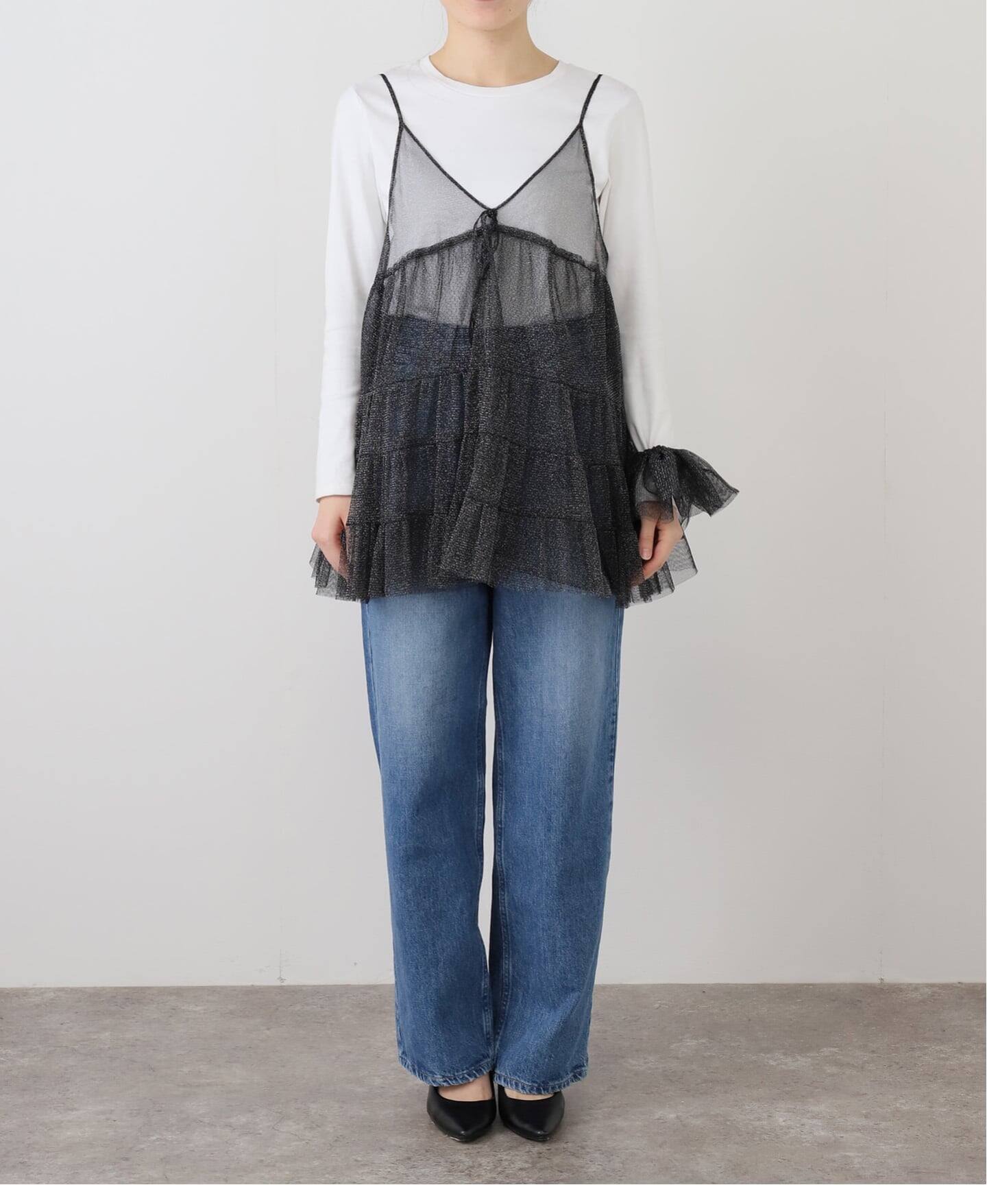 チュールティアードキャミブラウス シュシュSET（シャツ／ブラウス