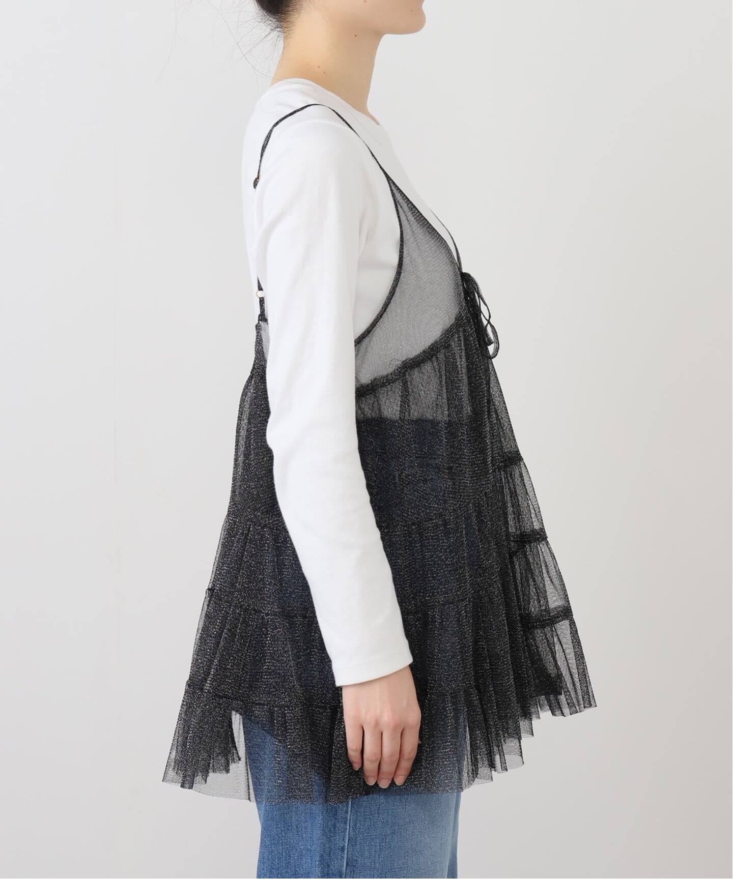 チュールティアードキャミブラウス シュシュSET（シャツ／ブラウス