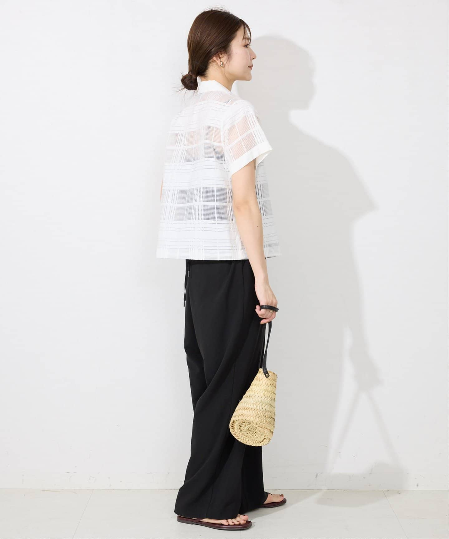 SLOBE IENA シアーチェック開襟ブラウス SLOBE IENA｜シアーチェック開襟ブラウス | Rakuten Fashion