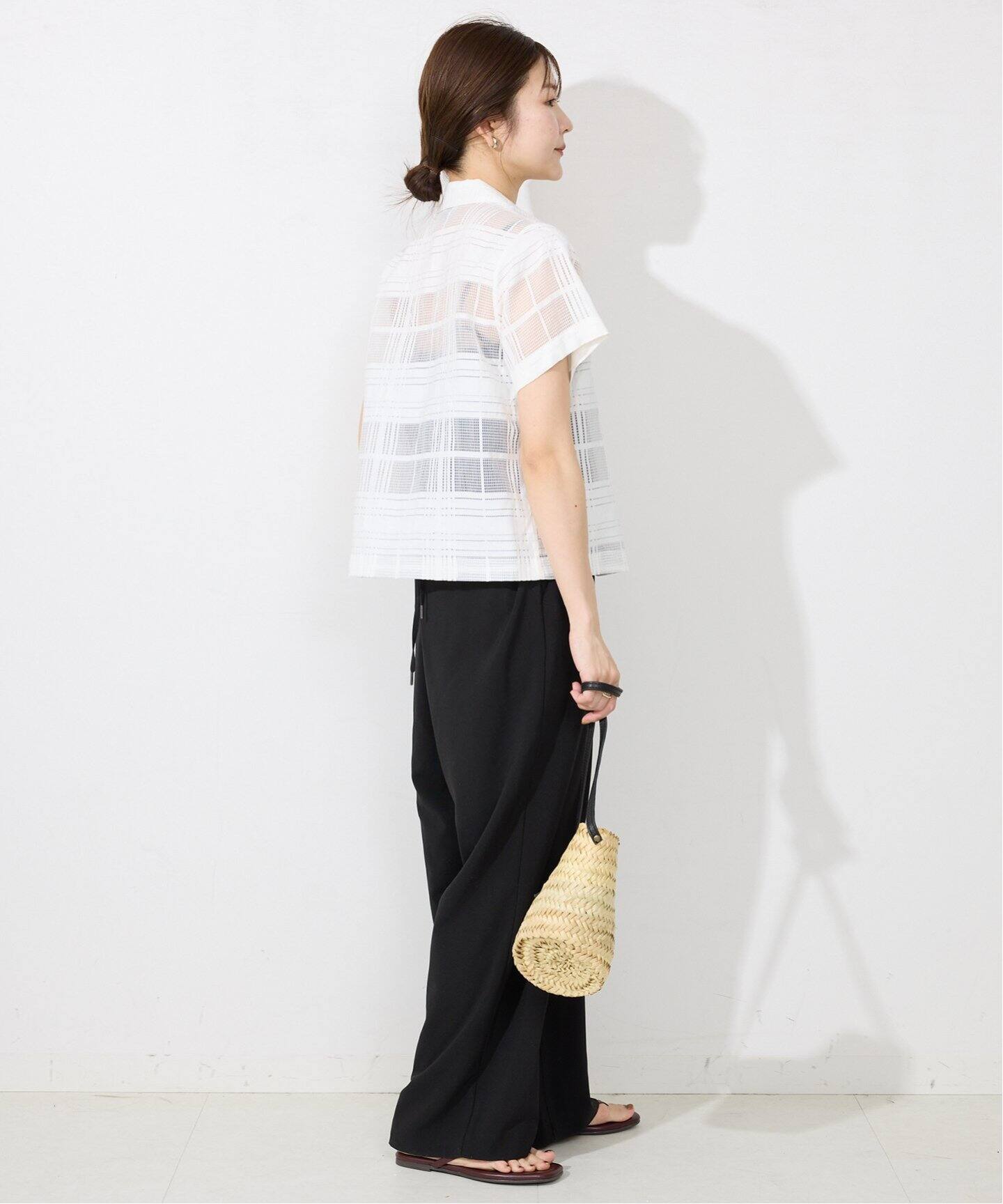 シアーチェック開襟ブラウス（シャツ／ブラウス）｜SLOBE IENA  