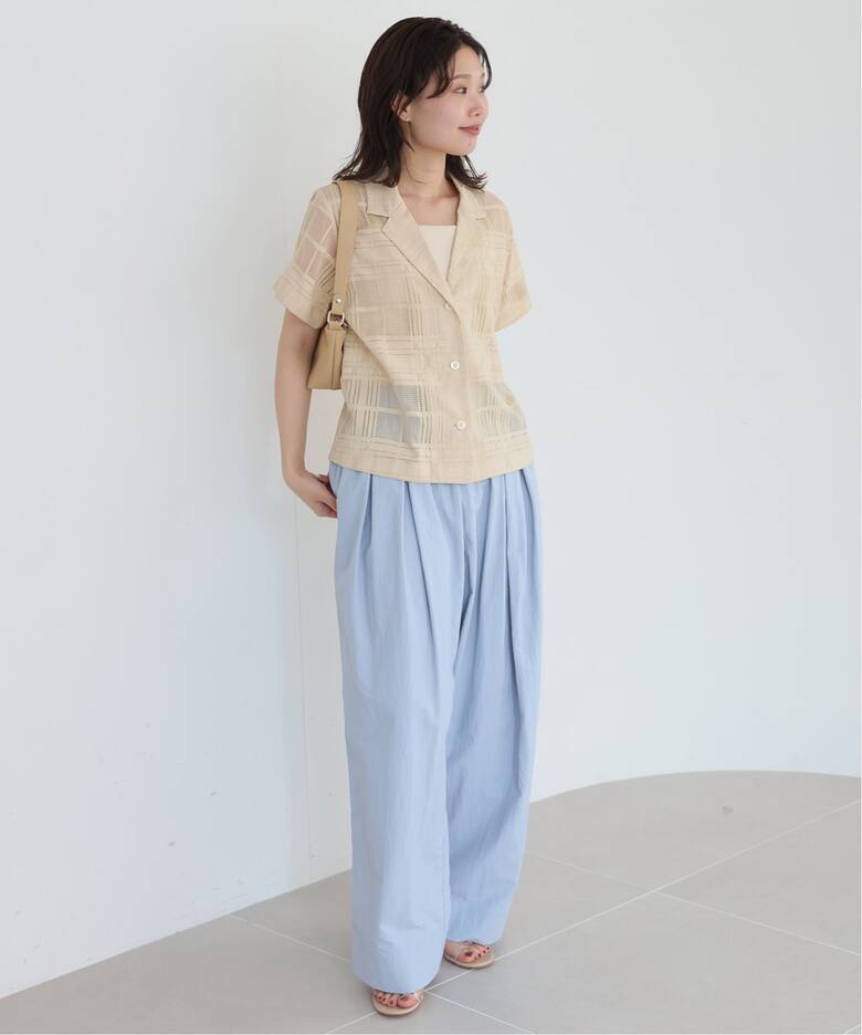 シアーチェック開襟ブラウス（シャツ／ブラウス）｜SLOBE IENA  