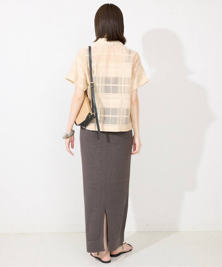 シアーチェック開襟ブラウス（シャツ／ブラウス）｜SLOBE IENA  