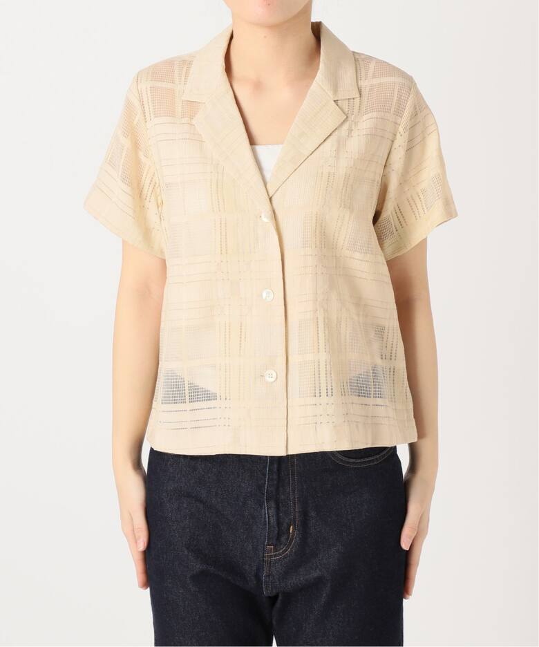 シアーチェック開襟ブラウス（シャツ／ブラウス）｜SLOBE IENA  