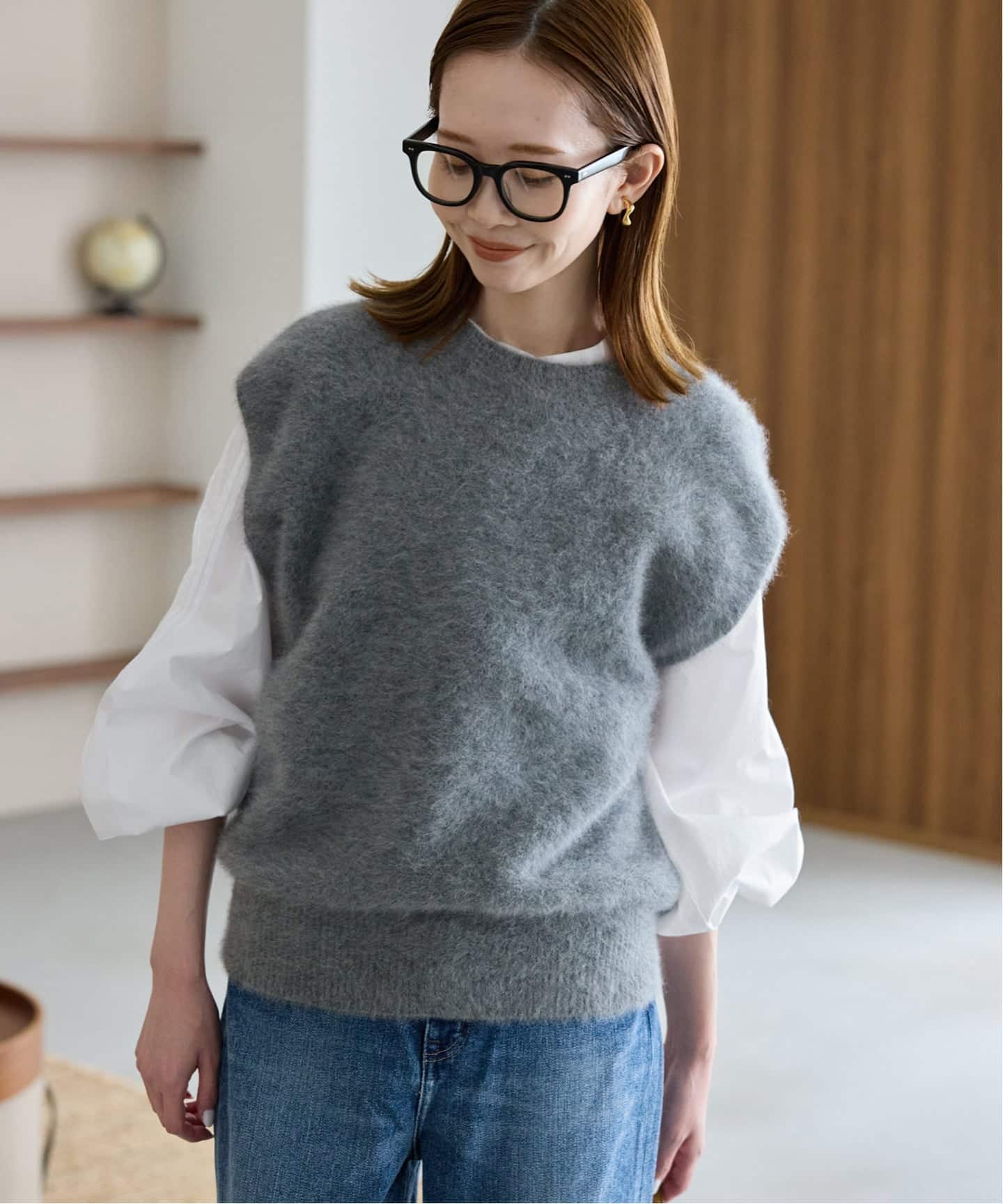 SLOBE IENA ピンクタックバルーンスリーブシャツ☆ タグ付き。 WEB限定/追加予約》ピンタックバルーンスリーブブラウス（シャツ