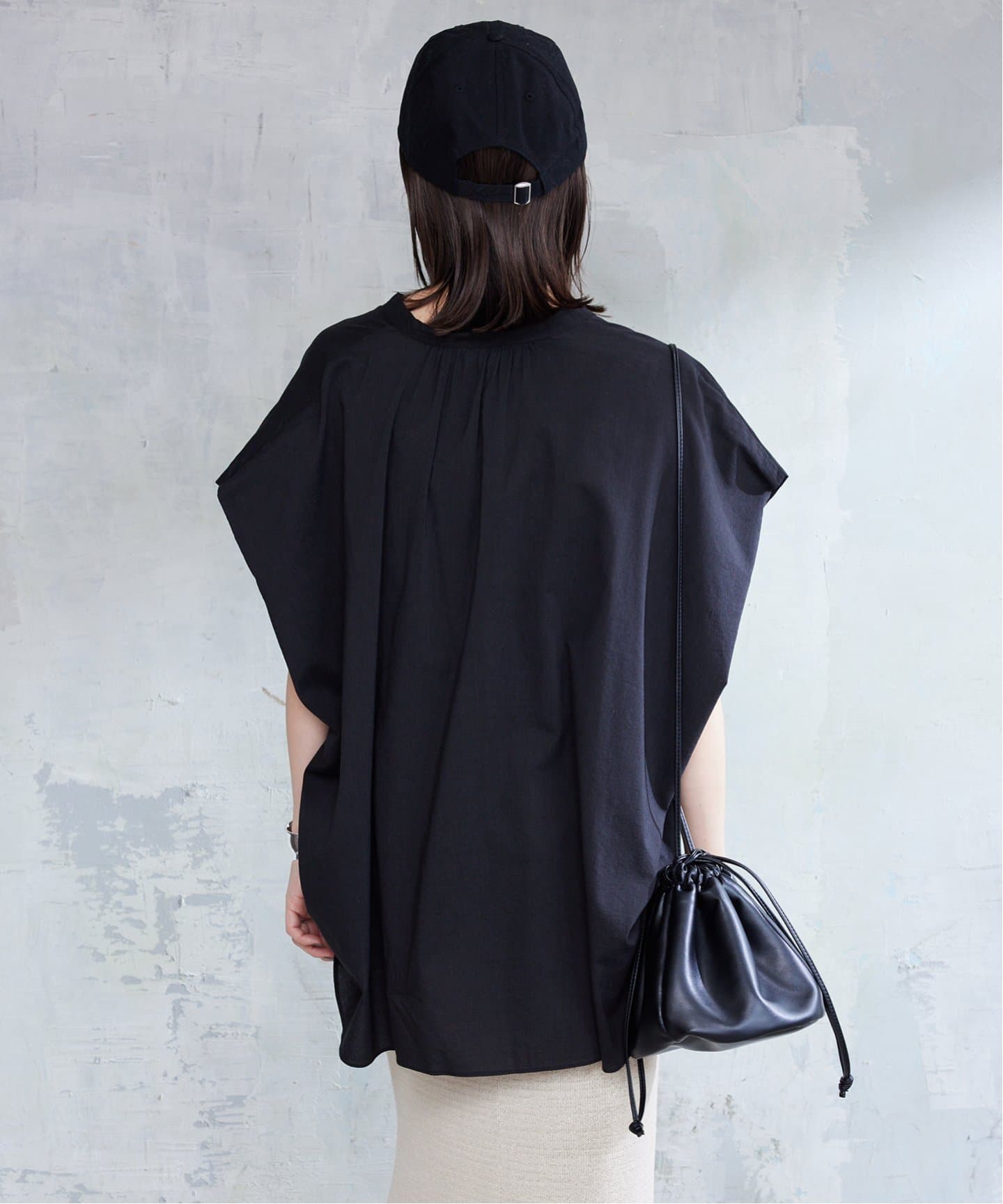 【値下げ】 WEB・一部店舗限定/追加予約》レーヨンボイルバンドカラー トップス