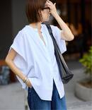 《WEB・一部店舗限定/追加》レーヨンボイルバンドカラーブラウス