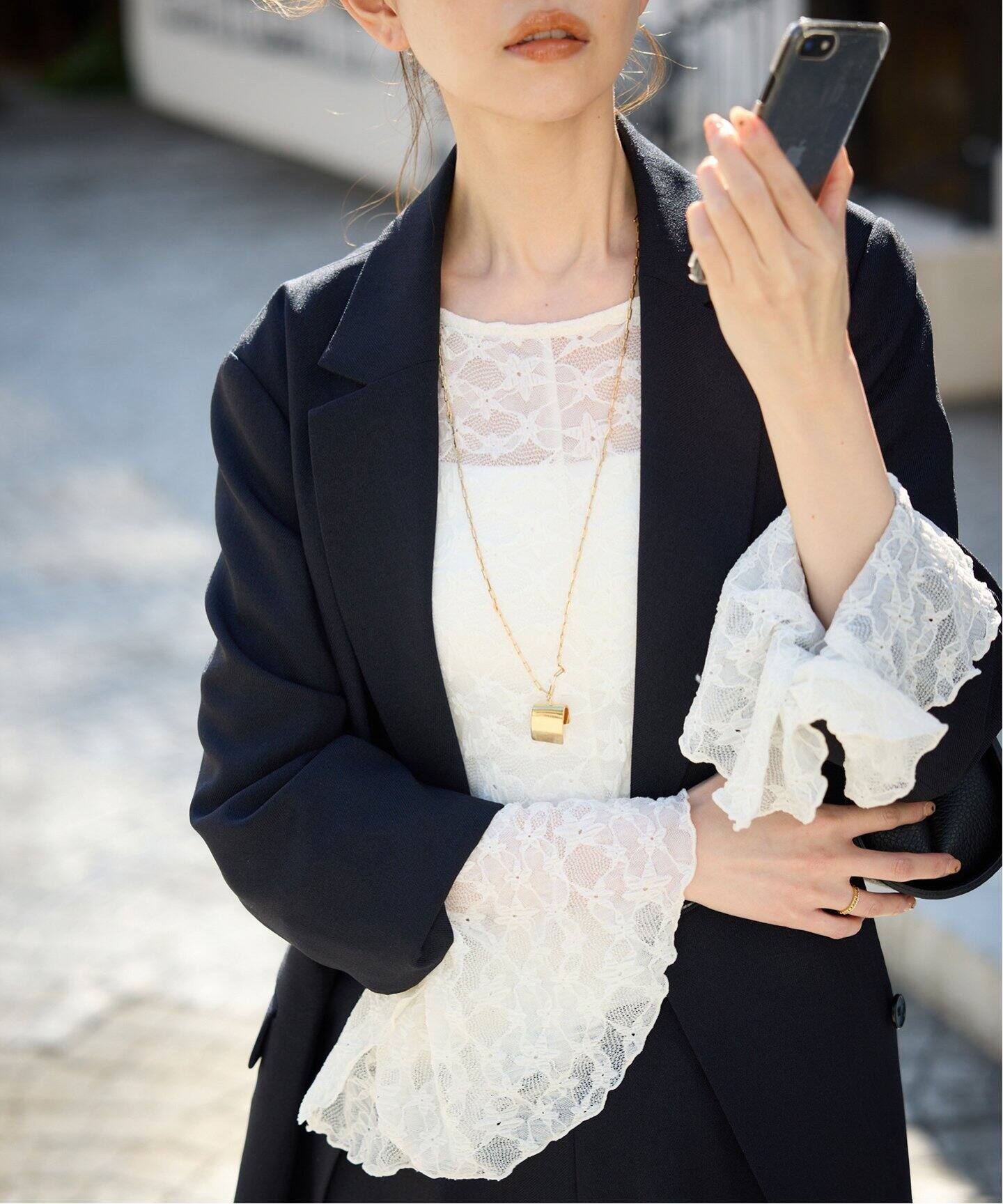 レースフレアスリーブブラウス（シャツ／ブラウス）｜SLOBE IENA  