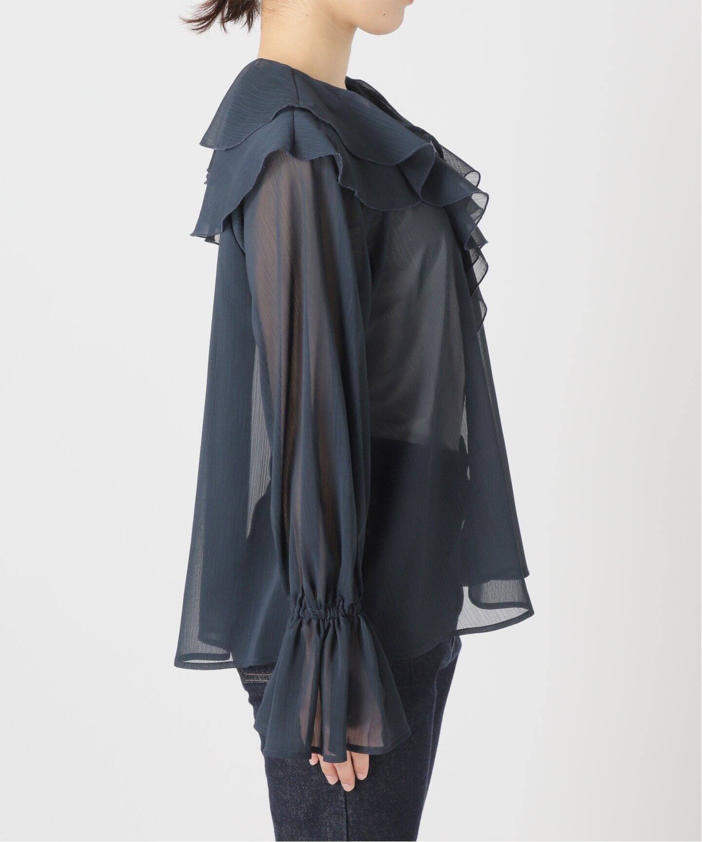 スローブイエナ♡フロントスキッパーラッフルブラウス♡2025AW フロントスキッパーラッフルブラウス（シャツ／ブラウス