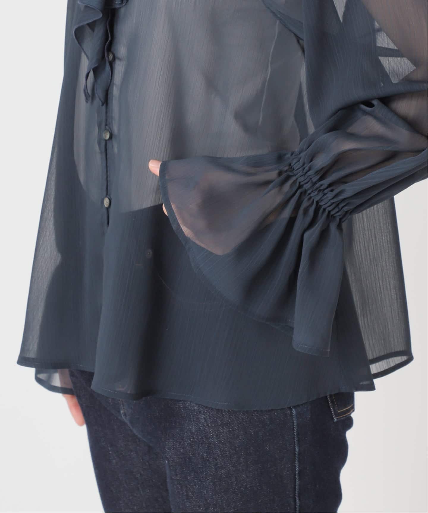 フロントスキッパーラッフルブラウス（シャツ／ブラウス）｜SLOBE IENA