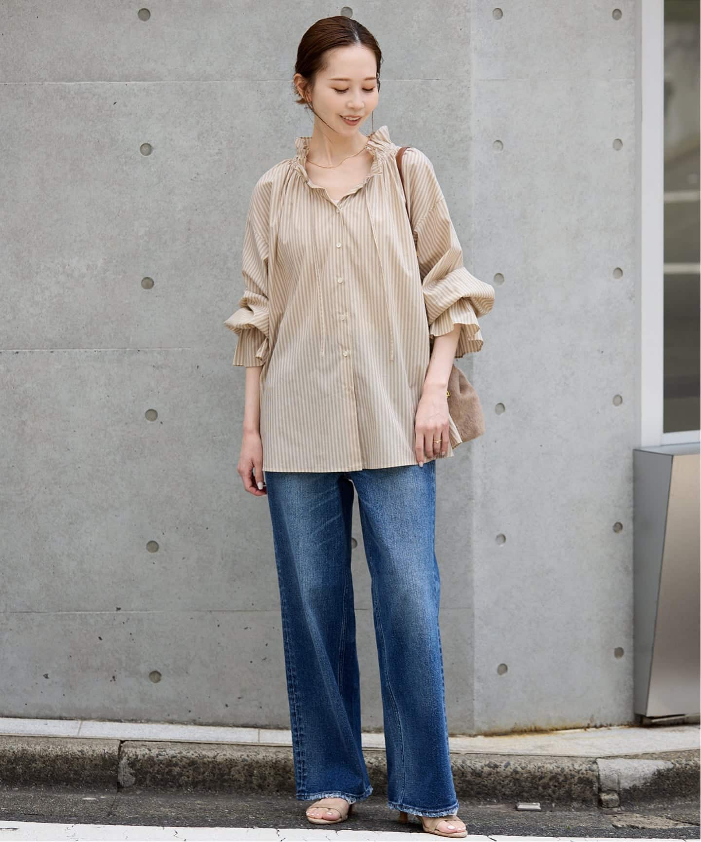 一部WEB・店舗限定カラーあり》タイプライターフリルカラーブラウス