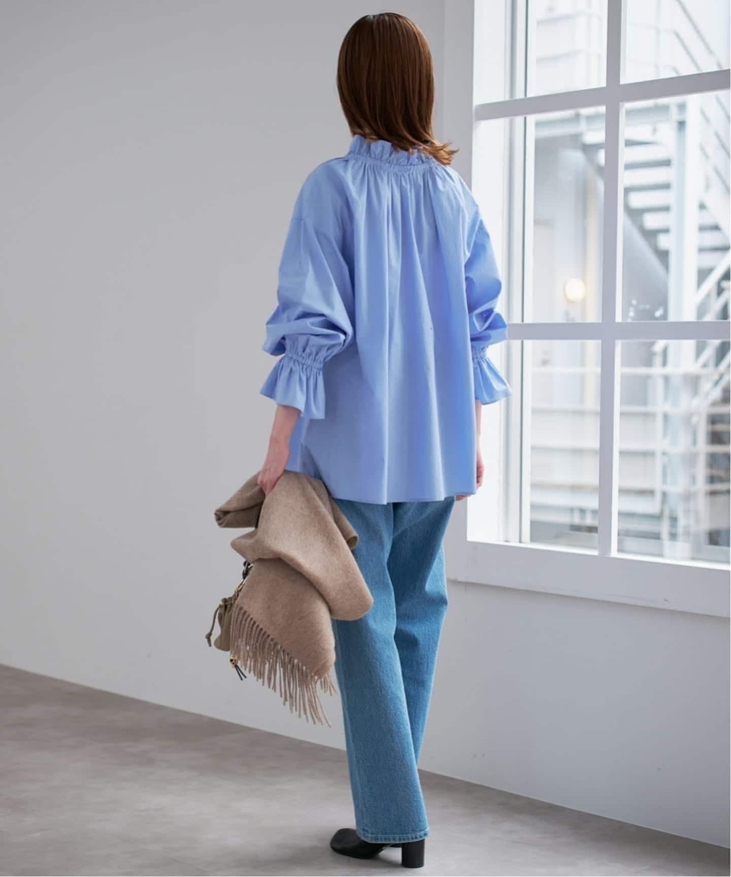 WEB限定/追加2》タイプライターフリルカラーブラウス（シャツ