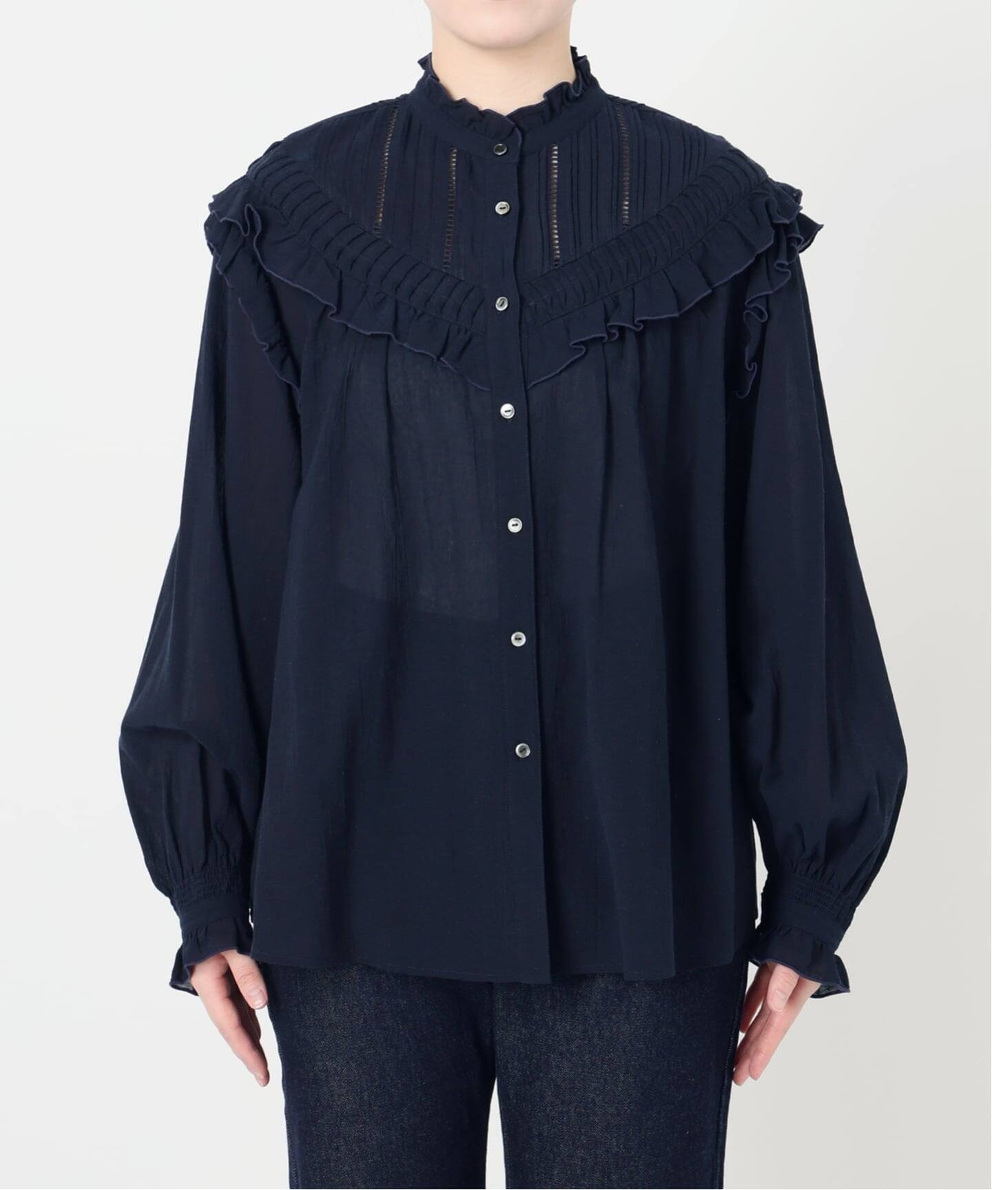 WEB限定/追加2》フリルピンタックブラウス（シャツ／ブラウス）｜SLOBE