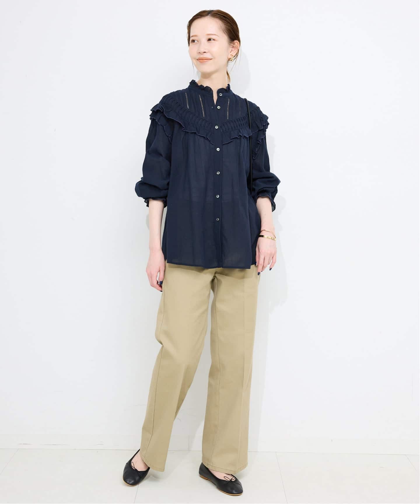 WEB限定/追加3》フリルピンタックブラウス（シャツ／ブラウス）｜SLOBE