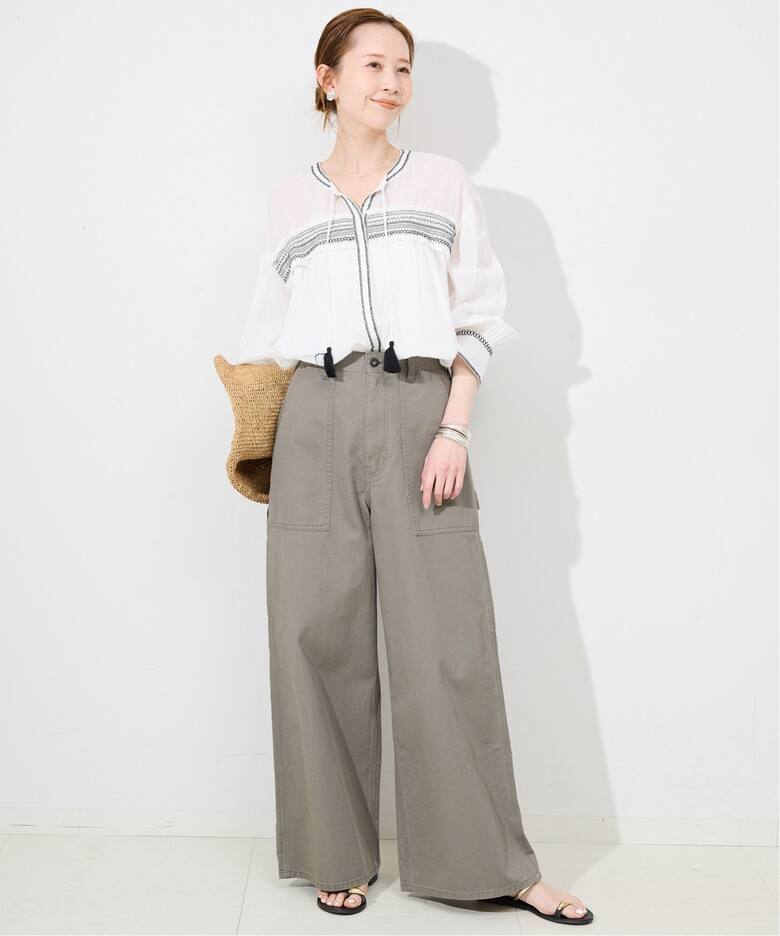 シャーリングシシュウスキッパーブラウス（シャツ／ブラウス）｜SLOBE 