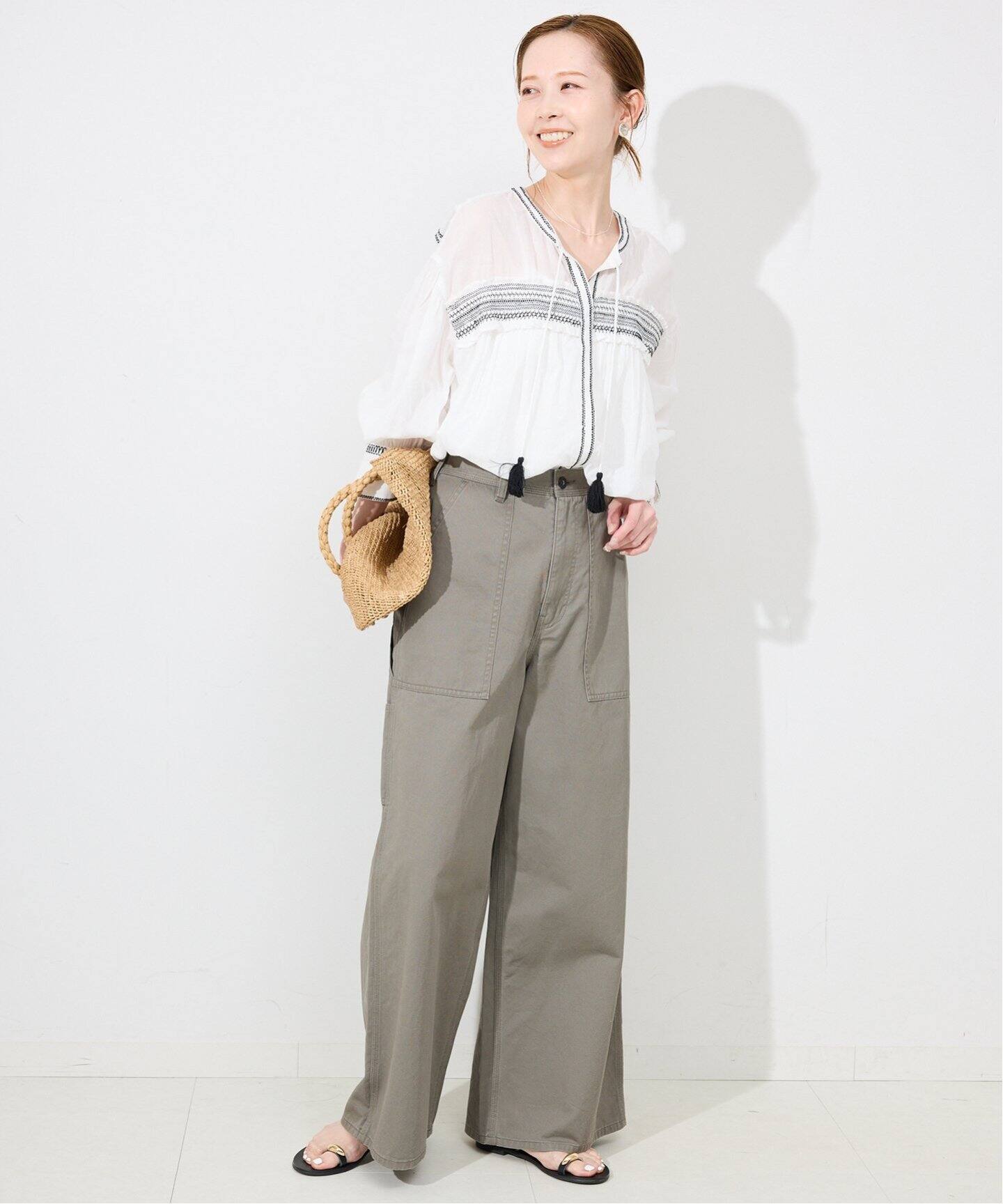 シャーリングシシュウスキッパーブラウス（シャツ／ブラウス）｜SLOBE 