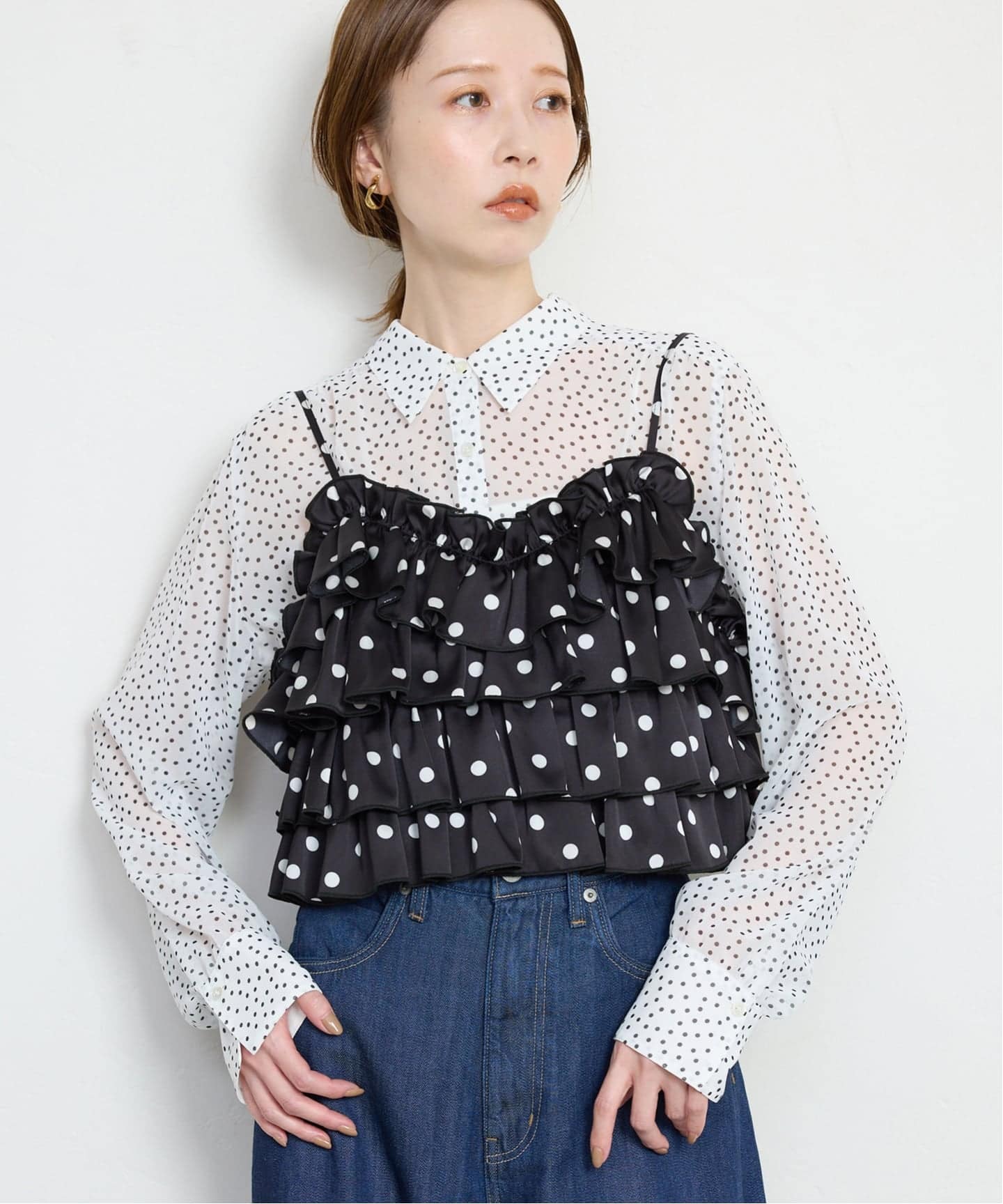 Jeu de Coeurs & Pois】ドットキャミ（シャツ／ブラウス）｜SLOBE IENA