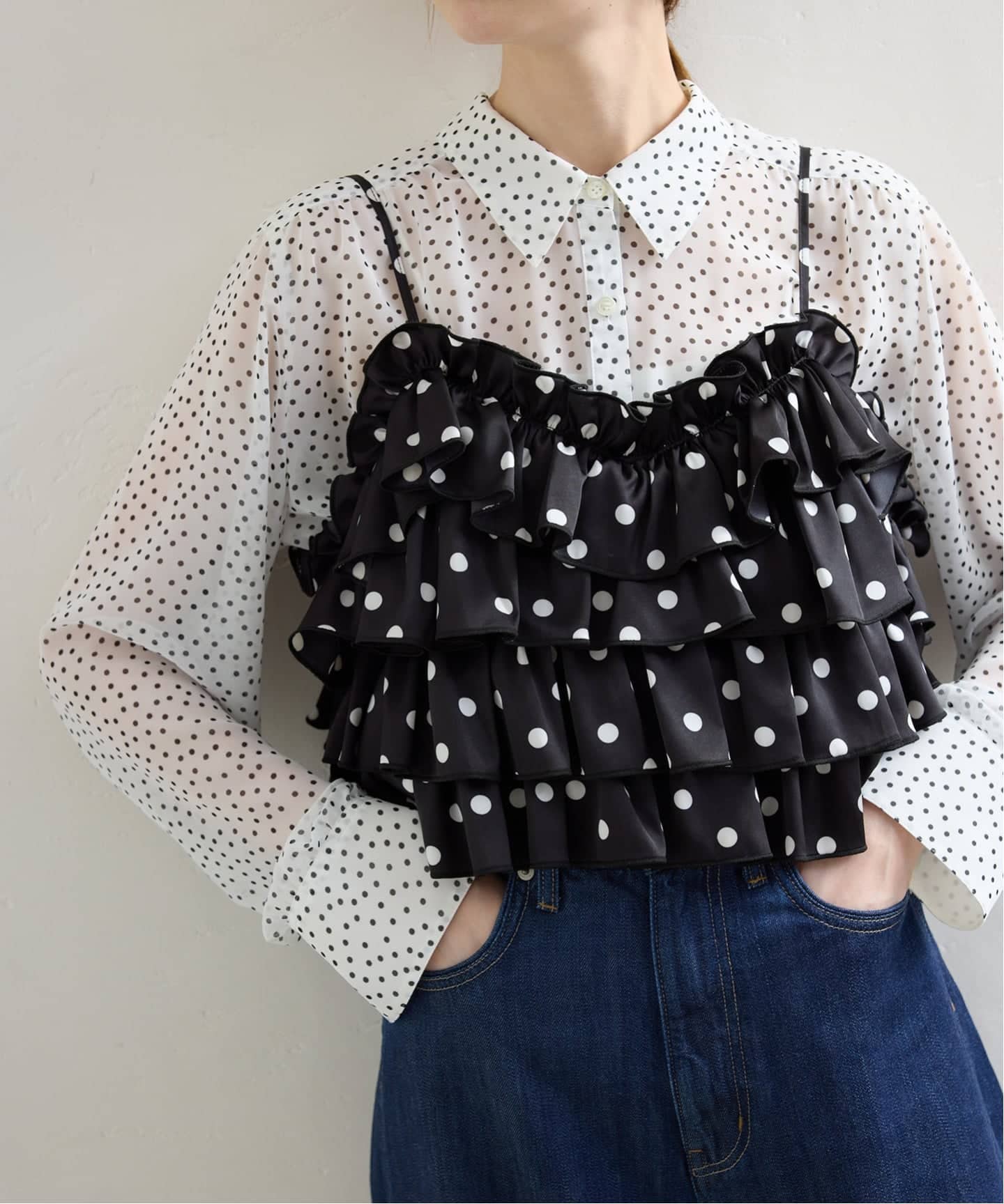Jeu de Coeurs & Pois】ドットキャミ（シャツ／ブラウス）｜SLOBE IENA