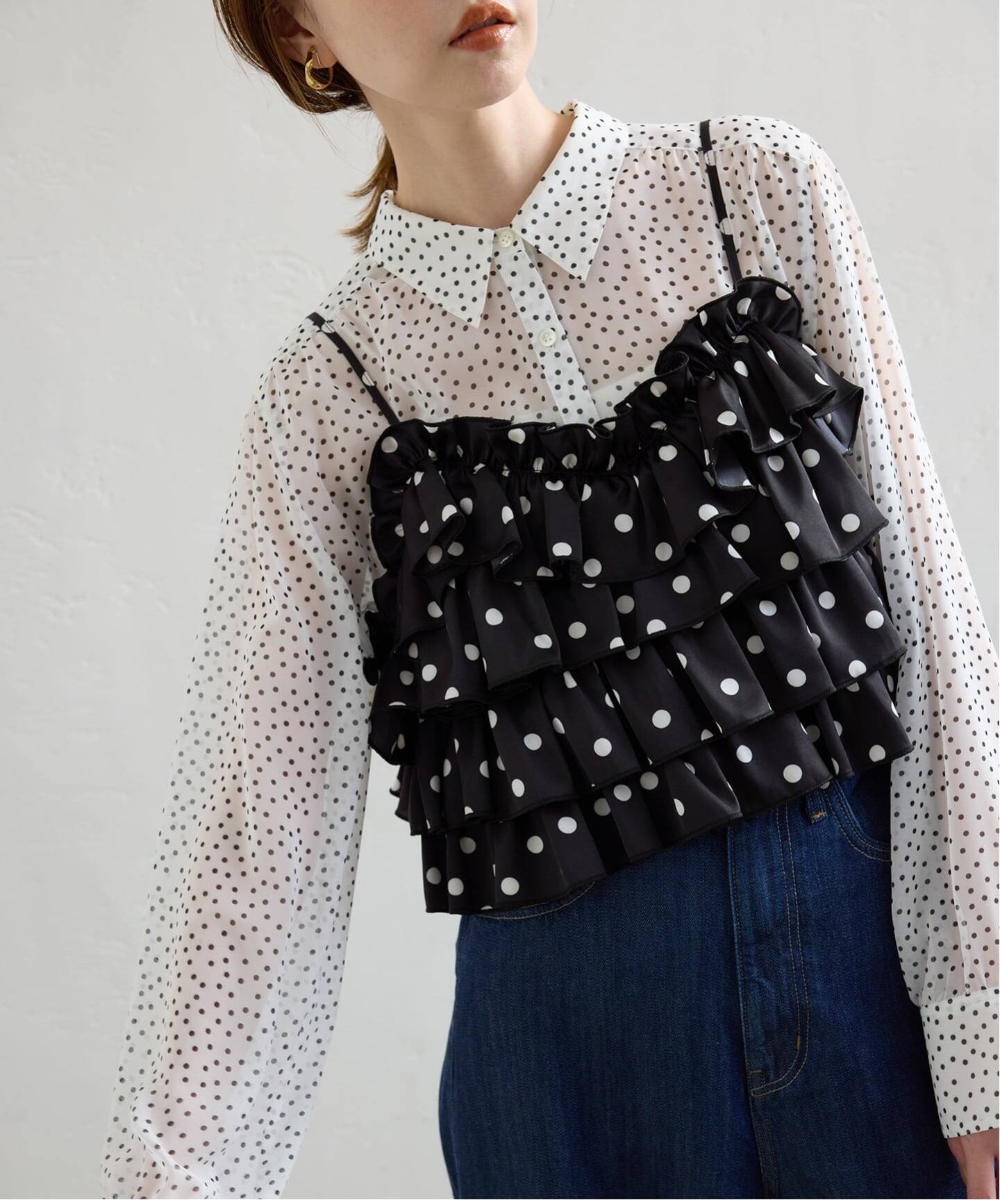 Jeu de Coeurs & Pois】ドットキャミ（シャツ／ブラウス）｜SLOBE IENA
