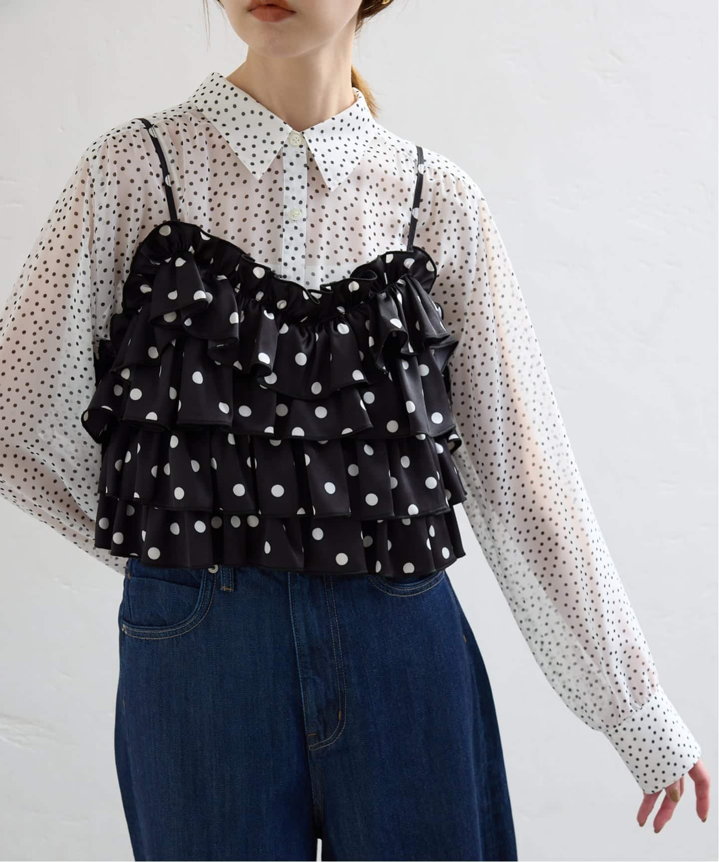 Jeu de Coeurs & Pois】ドットキャミ（シャツ／ブラウス）｜SLOBE IENA