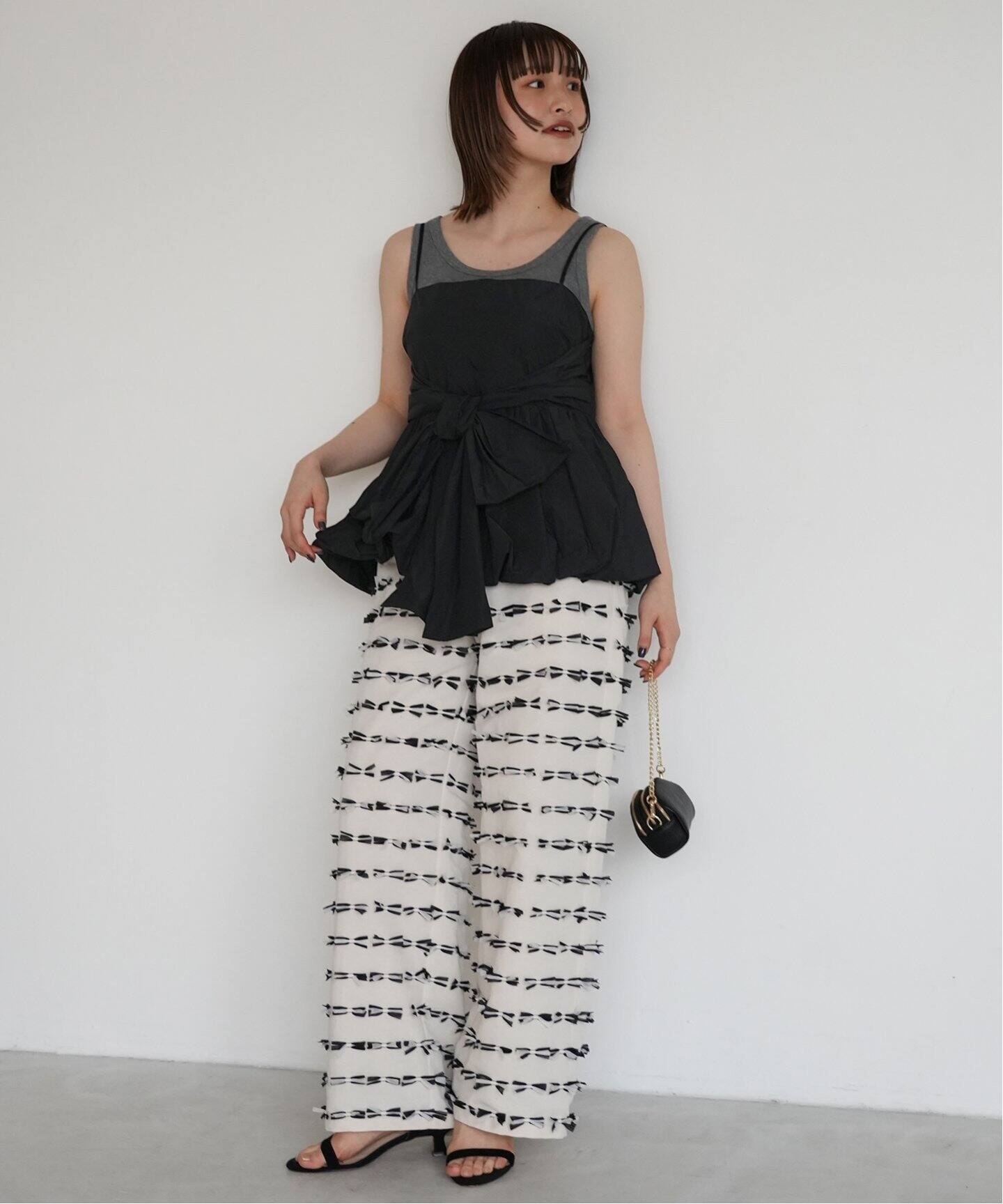 SLOBE IENA バルーンキャミ　試着のみ WEB/一部店舗限定》ribbon バルーンキャミ（シャツ／ブラウス