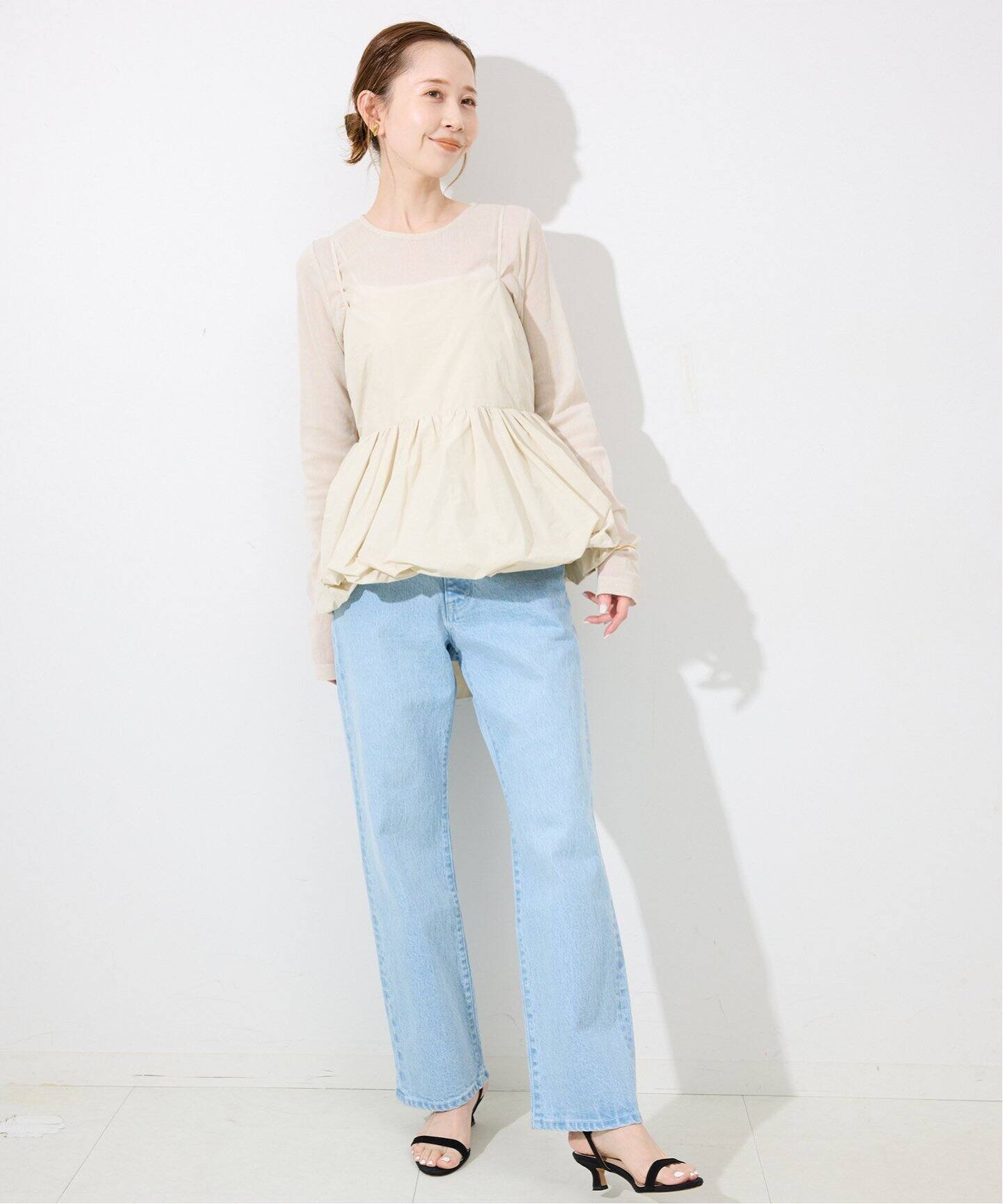 SLOBE IENA バルーンキャミ　試着のみ WEB/一部店舗限定》ribbon バルーンキャミ（シャツ／ブラウス