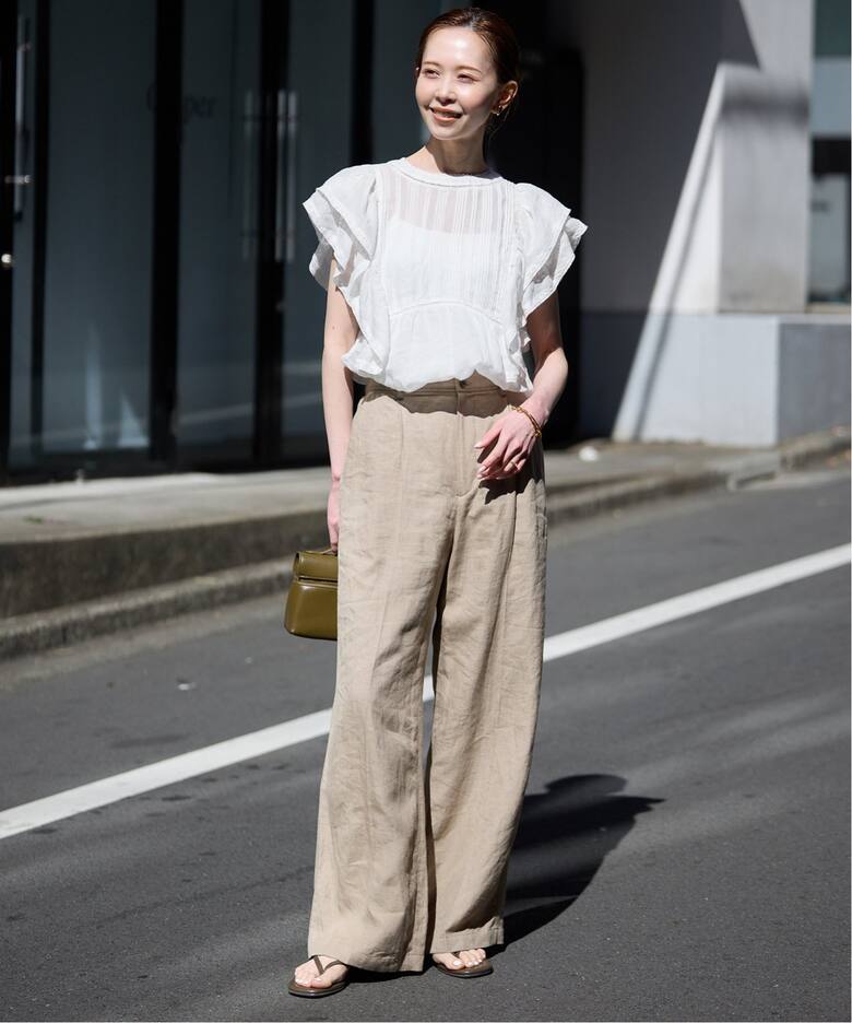 追加》ラミーフリルピンタックブラウス（シャツ／ブラウス）｜SLOBE  