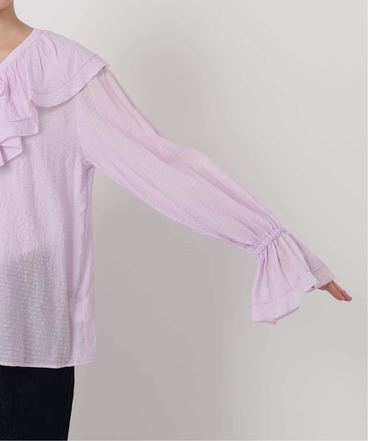 新品タグ付き】SLOBE INA ラッフル 長袖ブラウス ピンク SLOBE IENA 