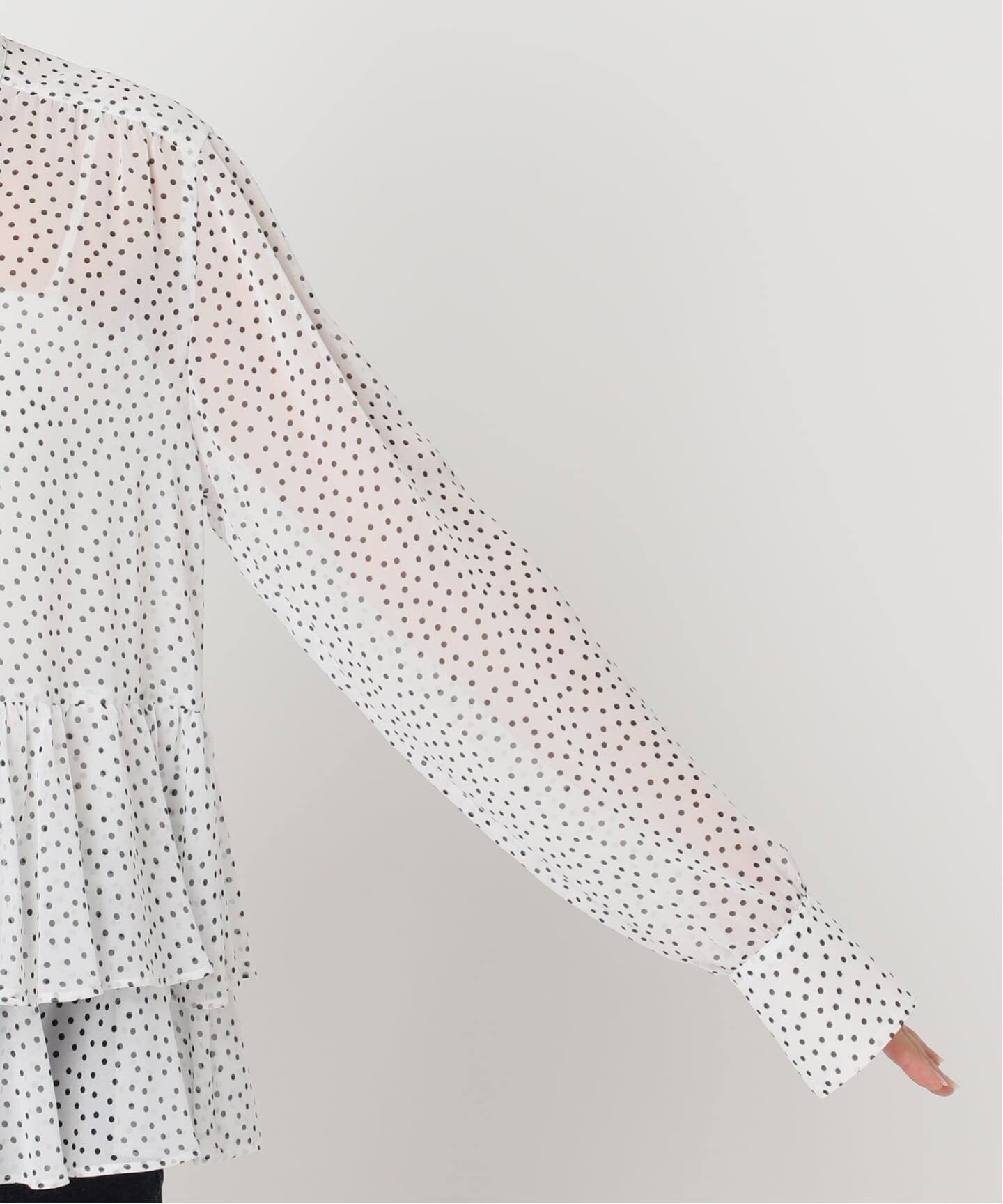 Jeu de Coeurs & Pois】ドットフリルリーシャツ（シャツ／ブラウス