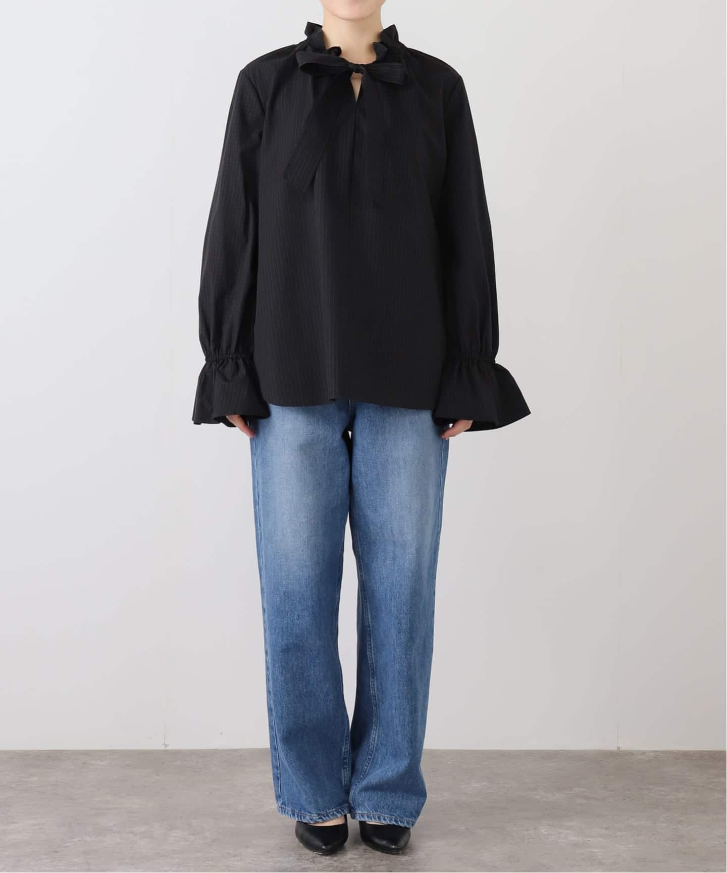 Drawer コットンチェックフリルシャツ36 WEB限定》コットンチェックフリルブラウス｜LOGEMENT DE CLAIRE