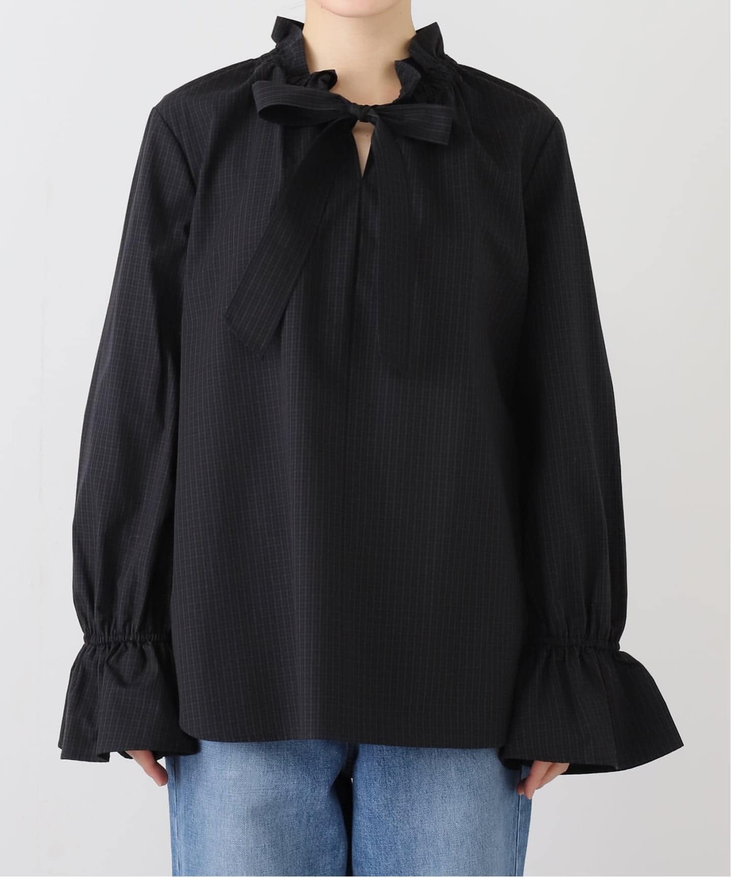 コットンチェックフリルブラウス（シャツ／ブラウス）｜SLOBE IENA