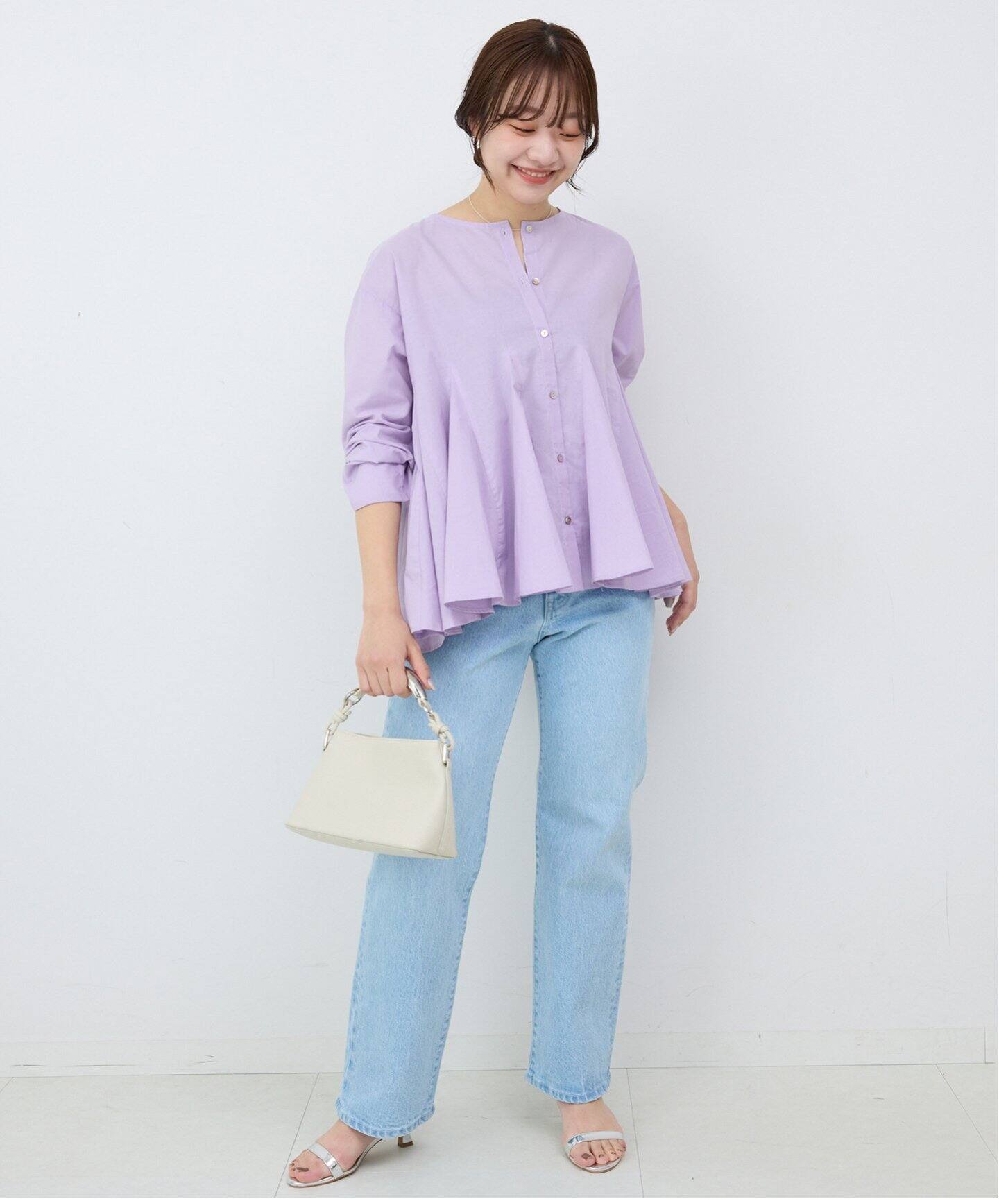 WEB限定/追加》パネルフレアーブラウス（シャツ／ブラウス）｜SLOBE