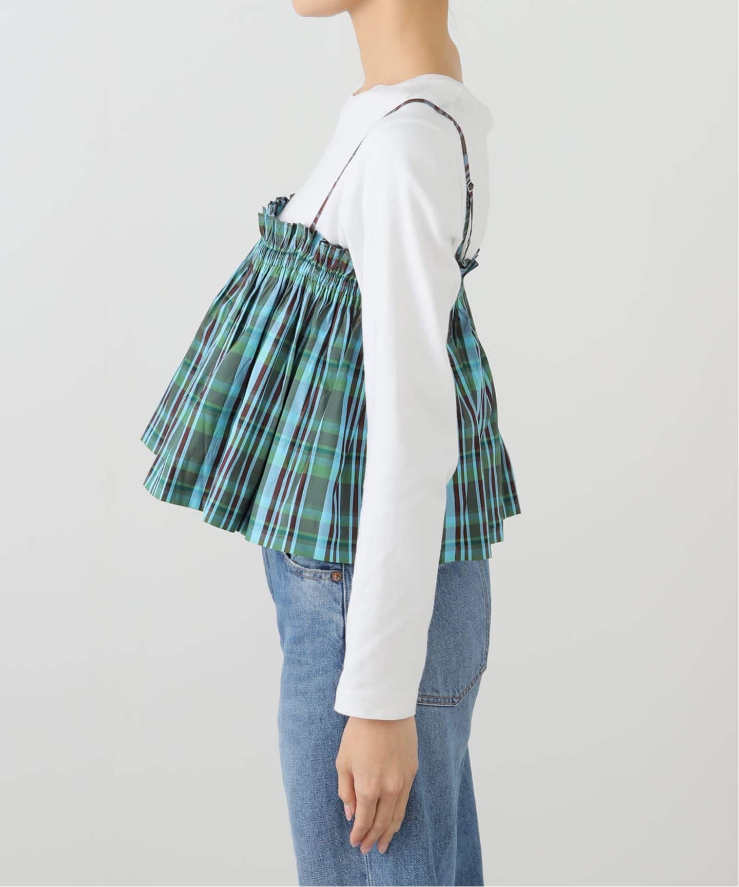 sara mallika/サラ マリカ SLOBE別注 マドラスチェックキャミ（シャツ