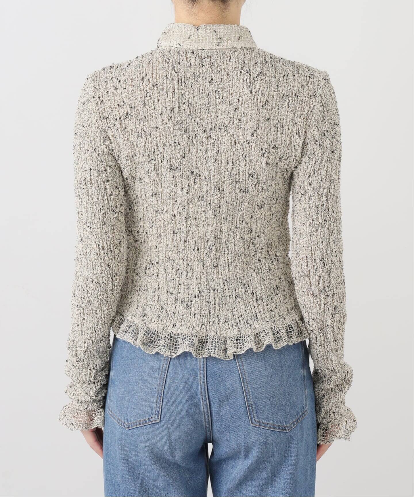 CLANE/クラネ MIX MESH GATHER SHIRT 19122-4332（シャツ／ブラウス