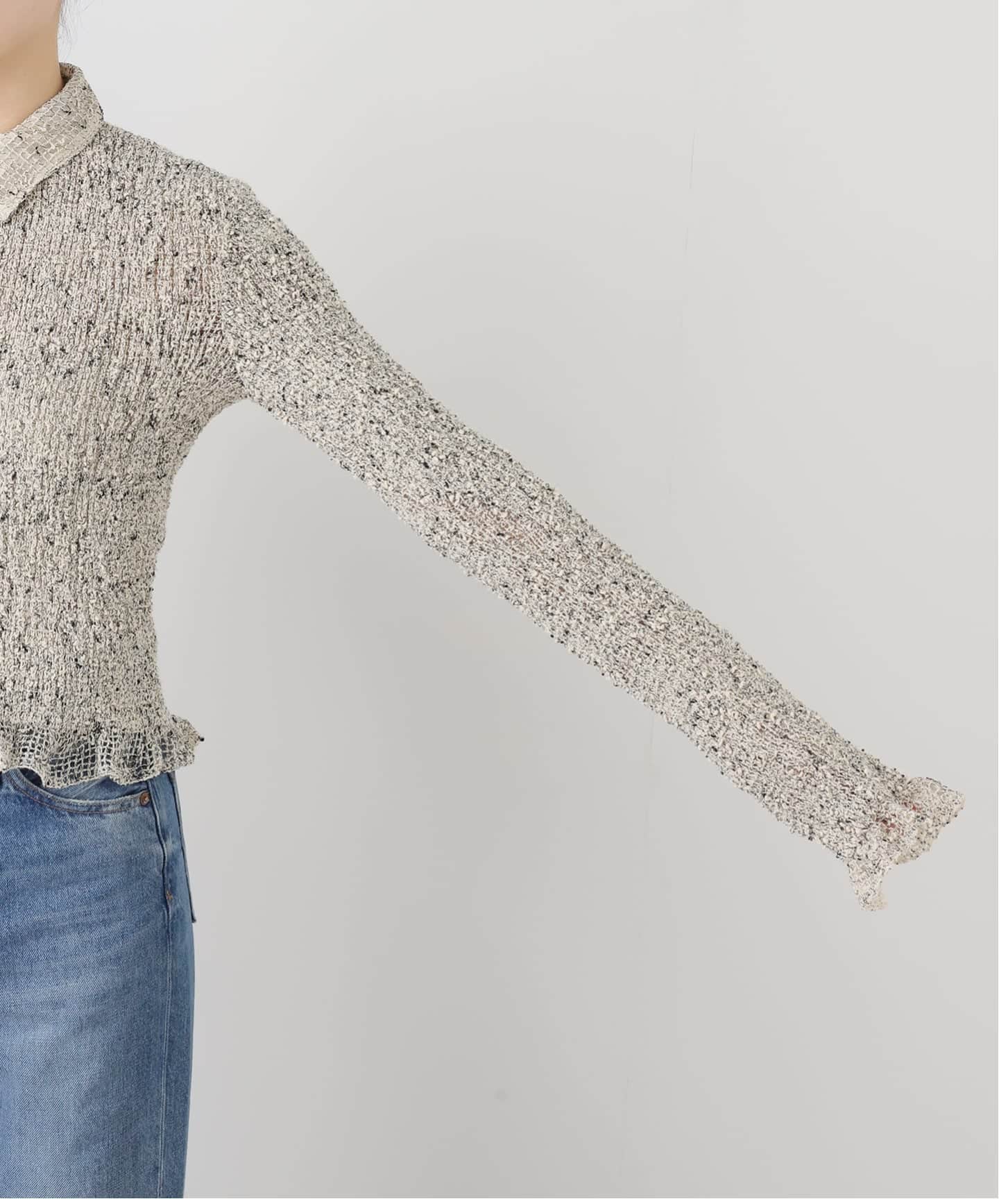 クラネ 長袖シャツ ブラウス  25SS MIX MESH GATHER SHIRT 19122-4332 レディース SIZE 1 (S) CLANE CLANE/クラネ MIX MESH GATHER SHIRT 19122-4332（シャツ／ブラウス