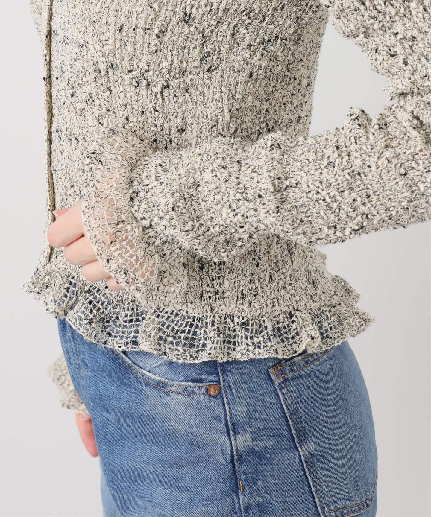 【P】CLANE MIX MESH GATHER SHIRT アイボリー MIX MESH GATHER SHIRT｜TOPS(トップス)｜CLANE OFFICIAL ONLINE STORE