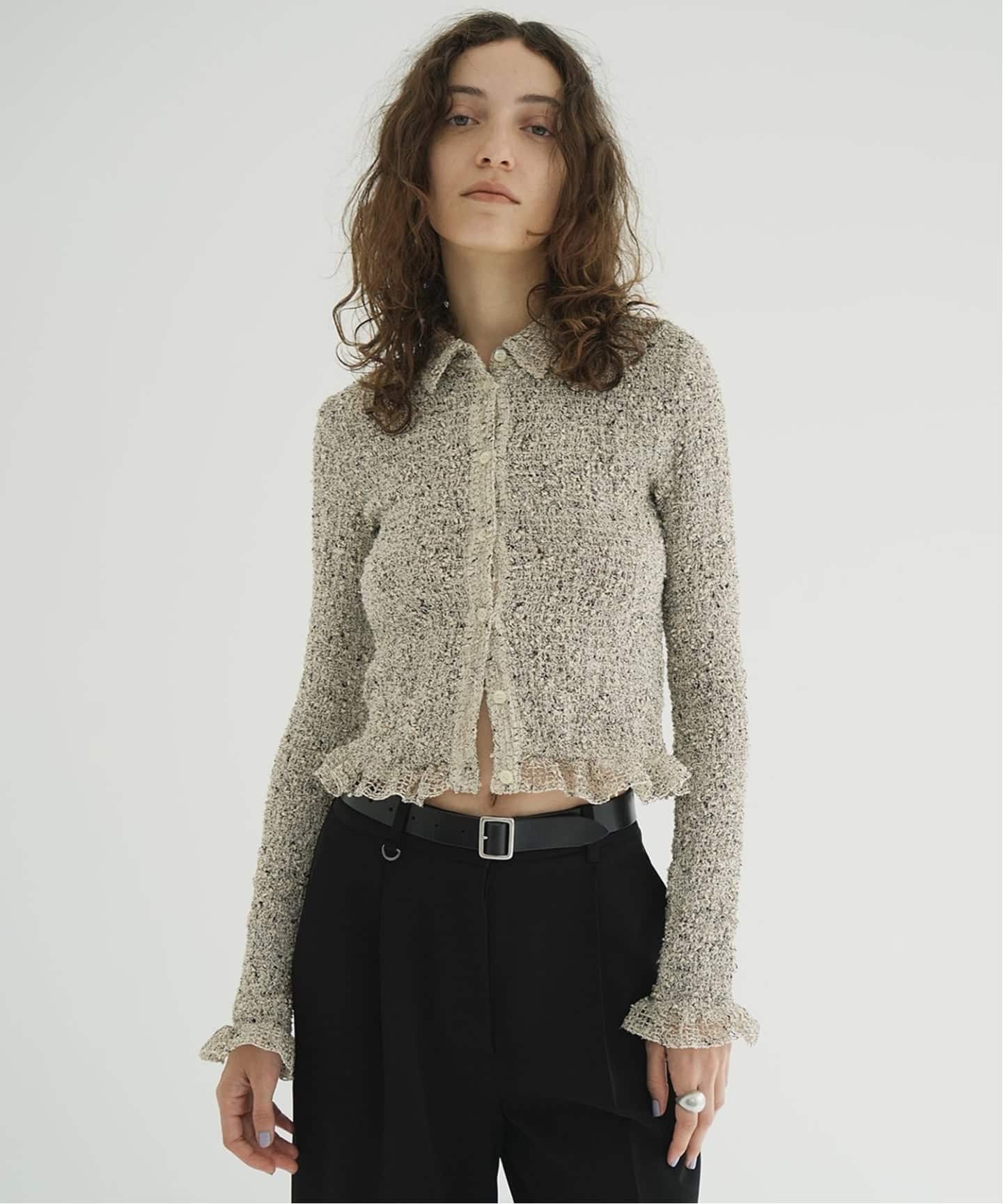 CLANE/クラネ MIX MESH GATHER SHIRT 19122-4332（シャツ／ブラウス