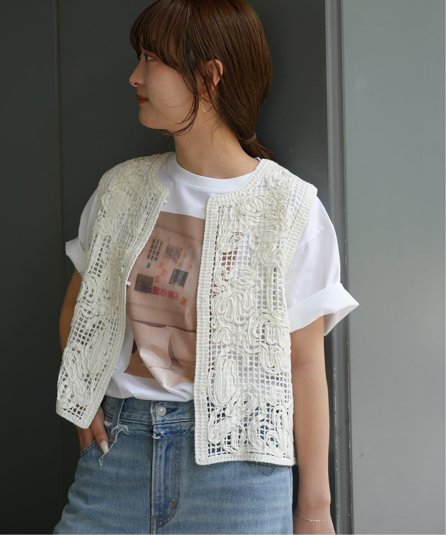 81BRANCA/ハチイチブランカ レースベスト（ベスト）｜SLOBE IENA