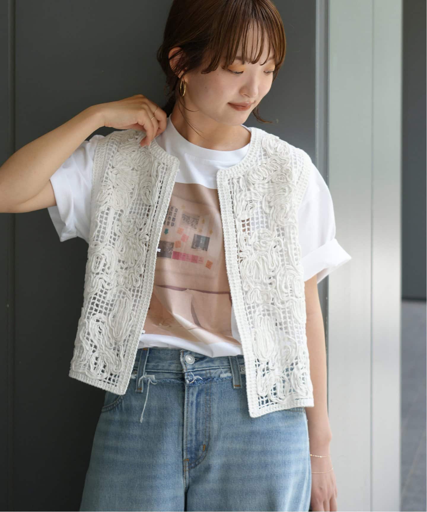 81BRANCA/ハチイチブランカ レースベスト（ベスト）｜SLOBE IENA