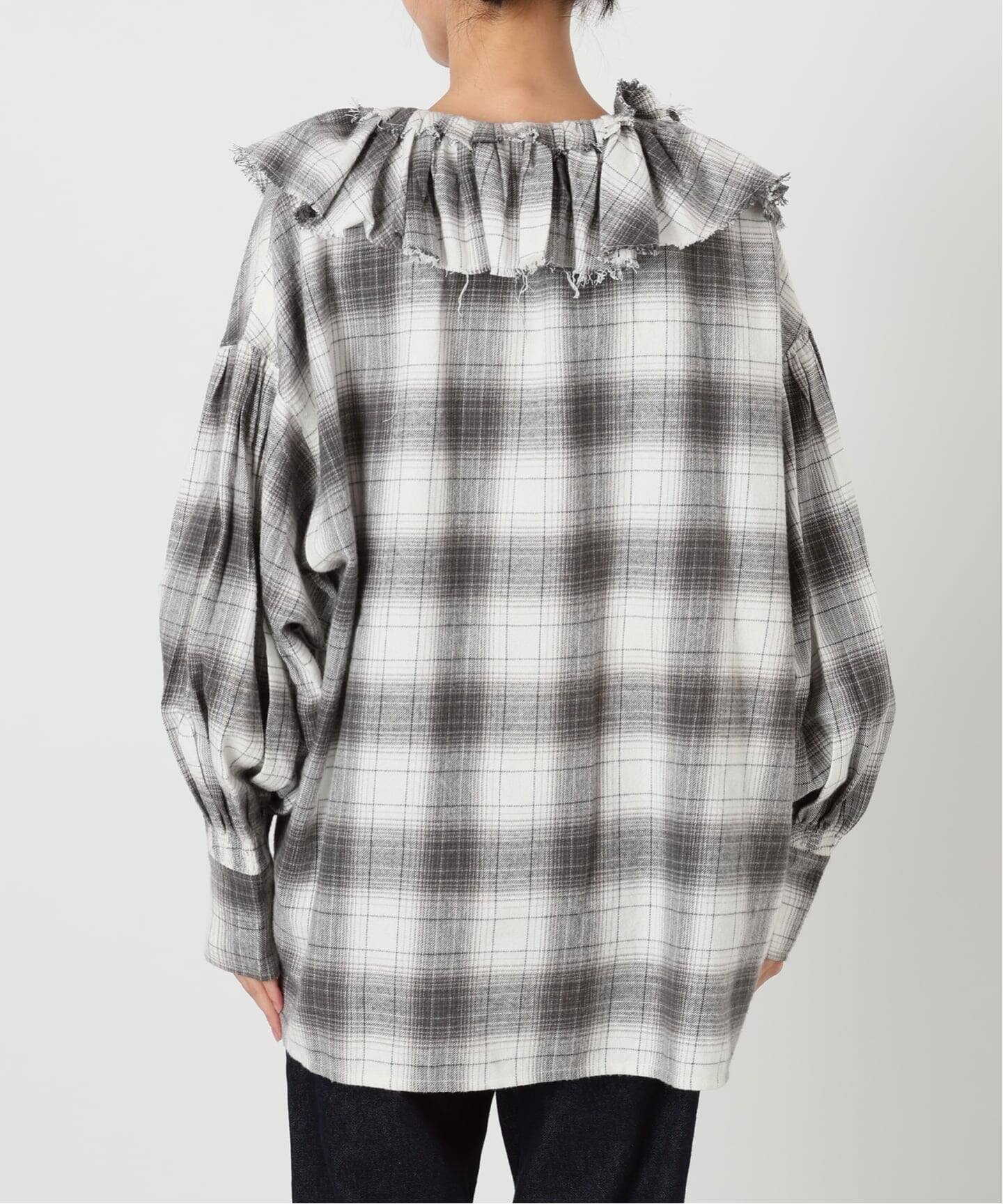 crinkle crinkle crinkle SLOBE別注 ネルチェックラッフルブラウス CC 