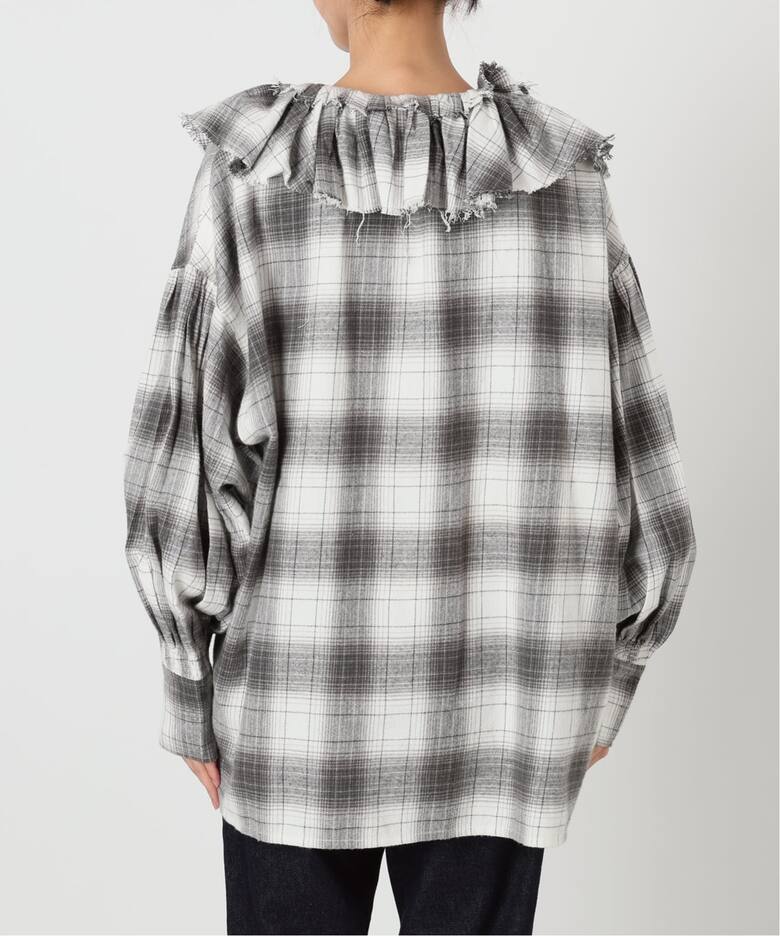 crinkle crinkle crinkle SLOBE別注 ネルチェックラッフルブラウス CC 