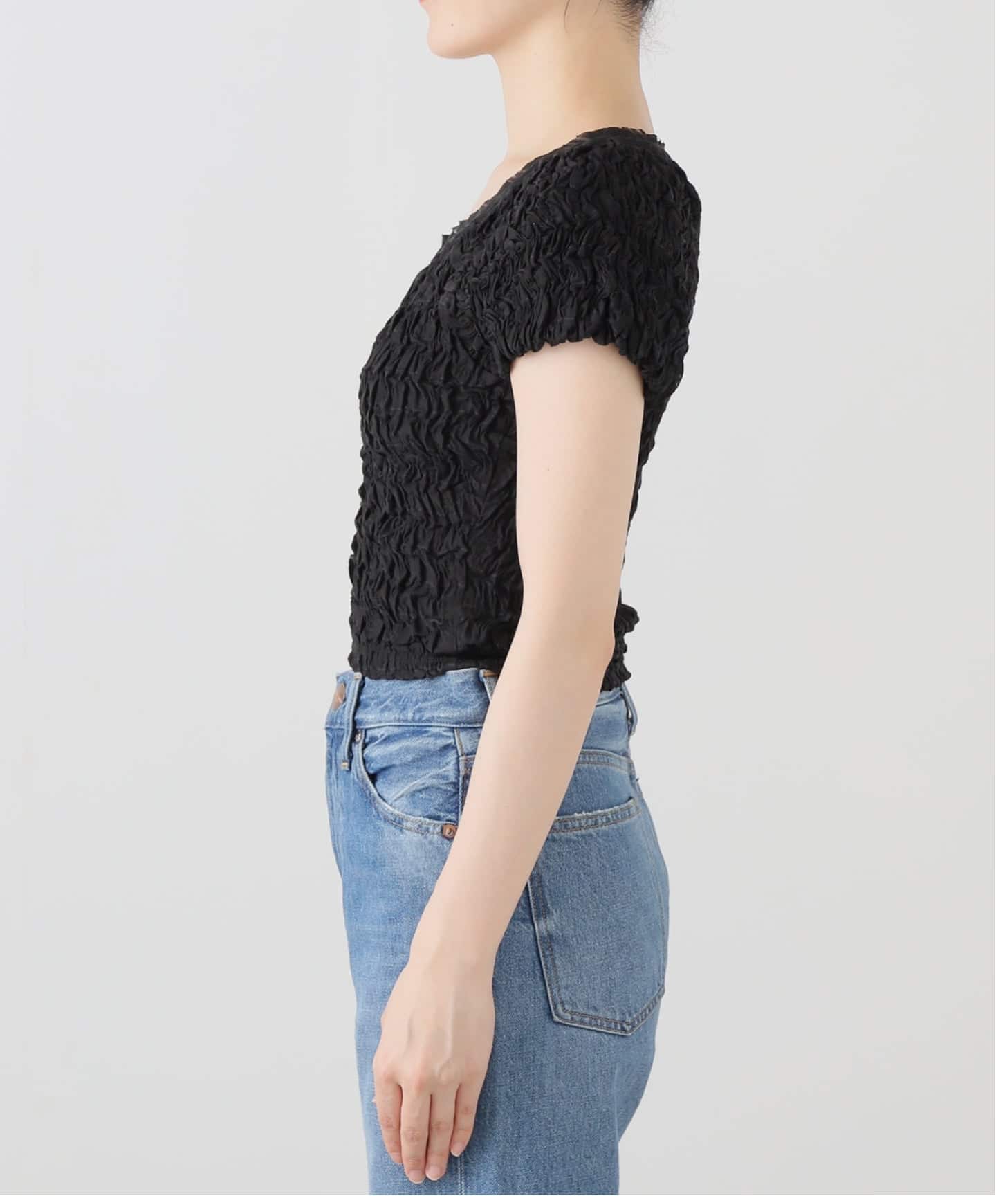 クラネ CLANE SHIRRING PUFF TOPS （RED） クラネ CLANE SHIRRING PUFF TOPS （RED） -靴＆ファッション